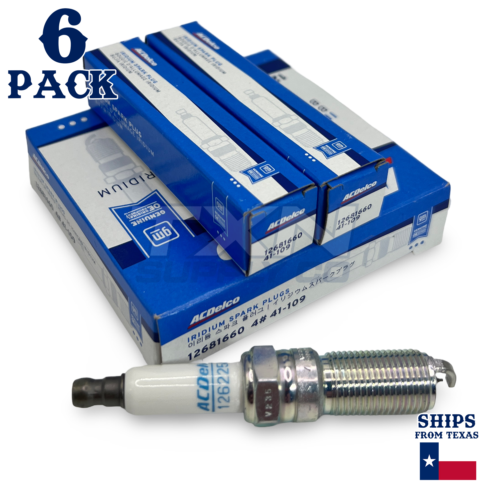 2010-2012 GMC Terrain 3.0L ACDelco 41-109 Iridium Spark Plugs - 6 Pack
