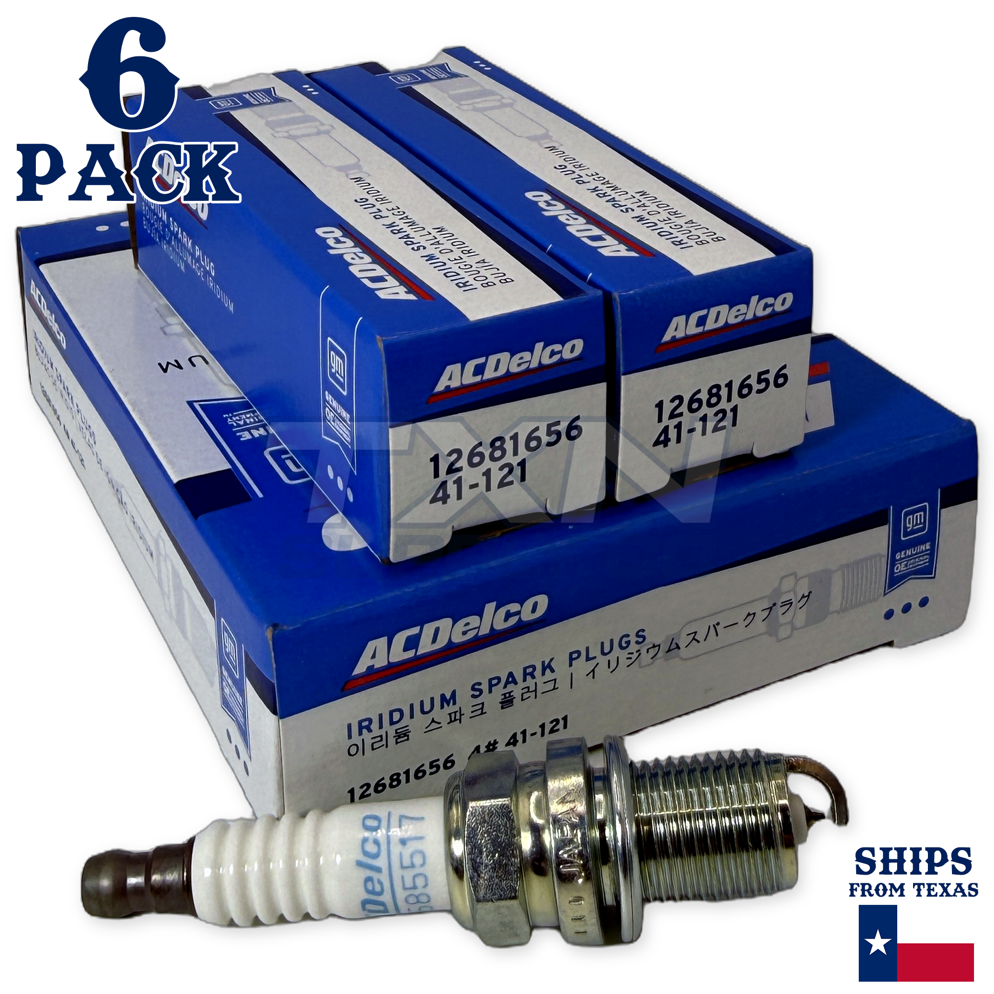 6 Pack Genuine GM ACDelco Iridium Spark Plugs 41-121 - Image 1