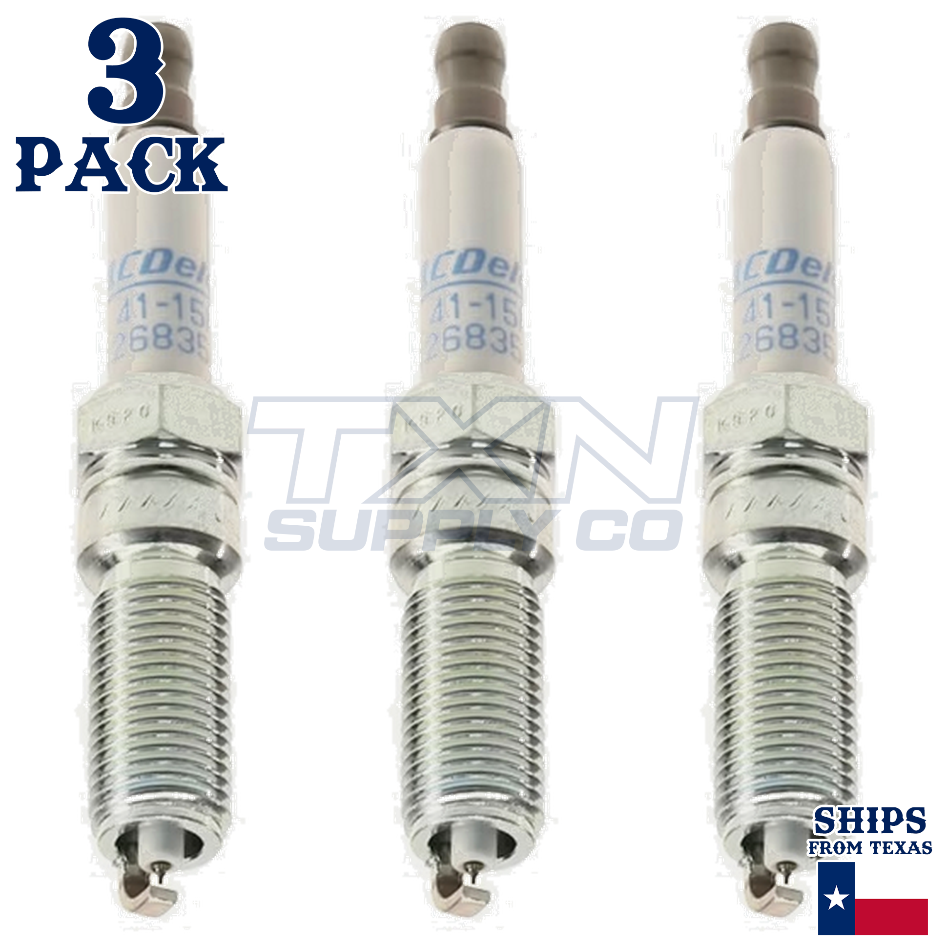 3 Pack Genuine GM ACDelco Iridium Spark Plugs 41-156 - Image 2