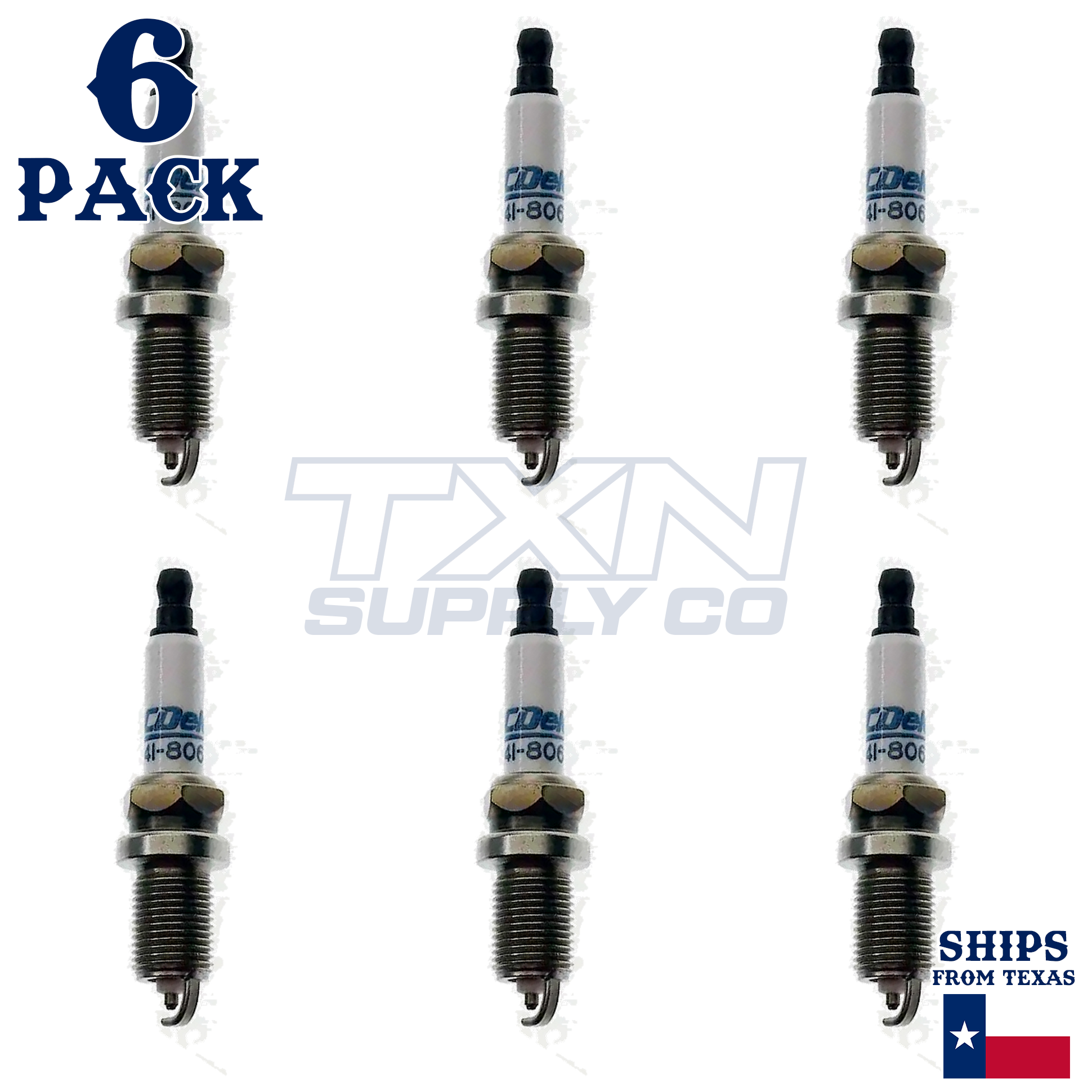 6 Pack ACDelco 41-806 Double Platinum Spark Plugs - Image 1