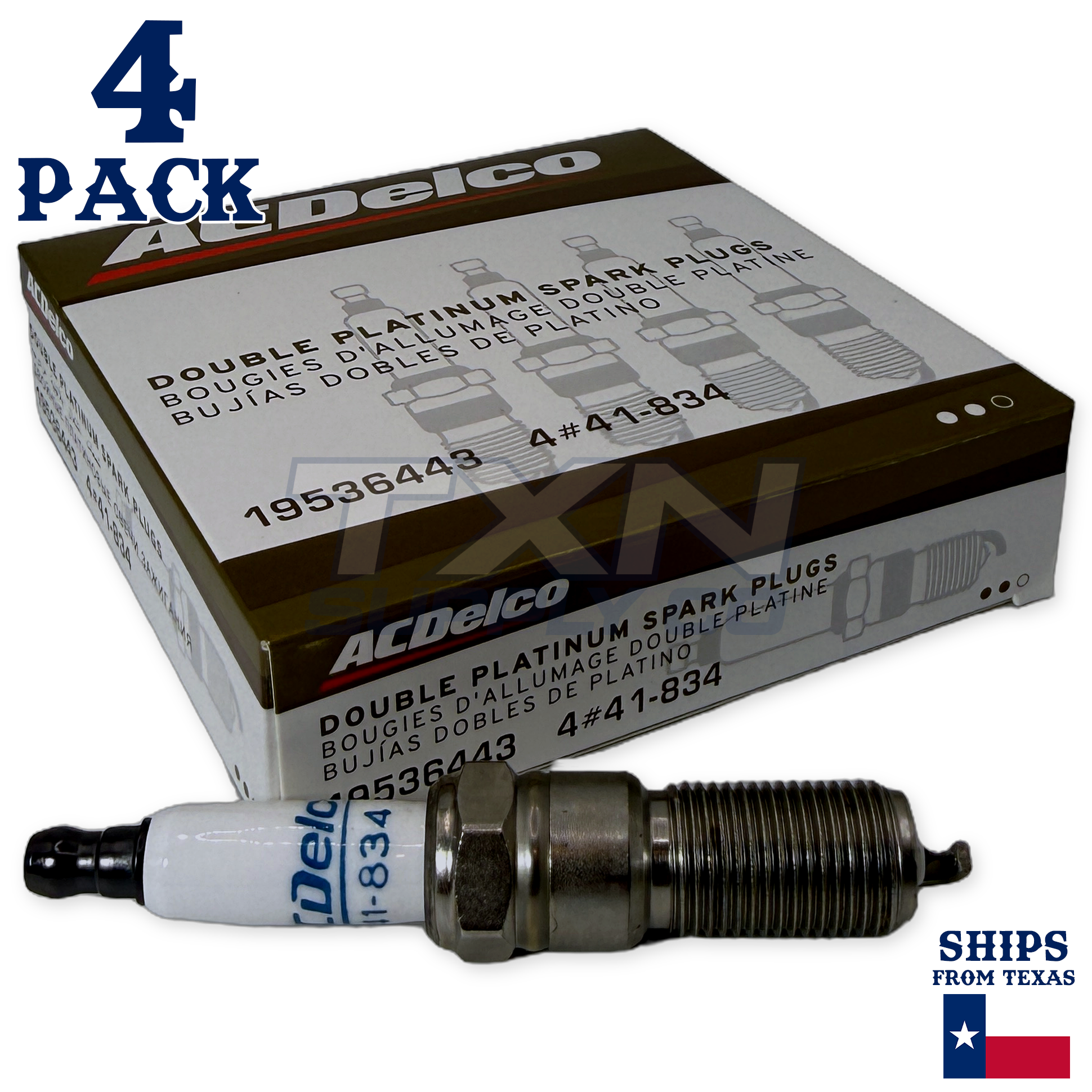 4 ACDelco 41-834 Double Platinum Spark Plugs 2004-2005 for Chrysler PT Cruiser 2.4L - Image 1