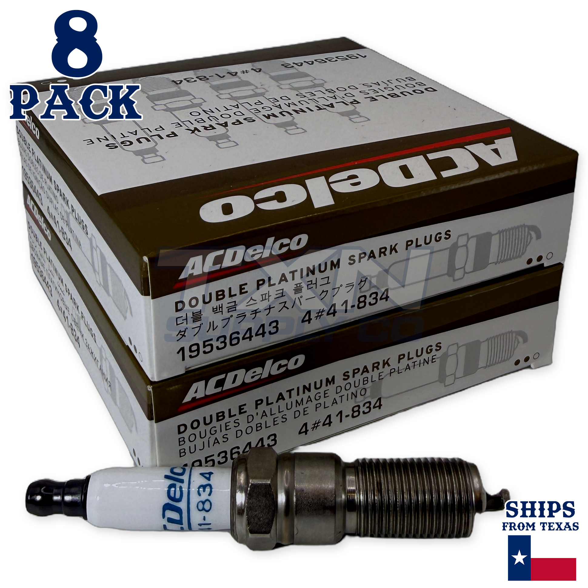 8 Pack ACDelco 41-834 Double Platinum Spark Plugs 2010 for Dodge Challenger 6.1L - Image 1