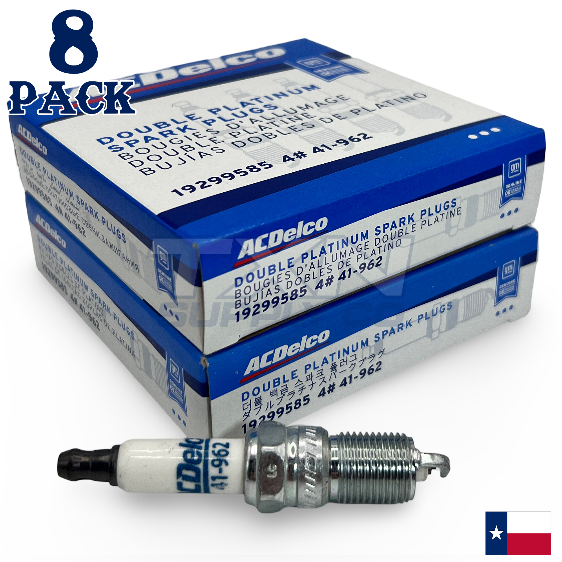 2015-2016 Chevrolet Express 2500 4.8L ACDelco Spark Plugs - 8 Pack