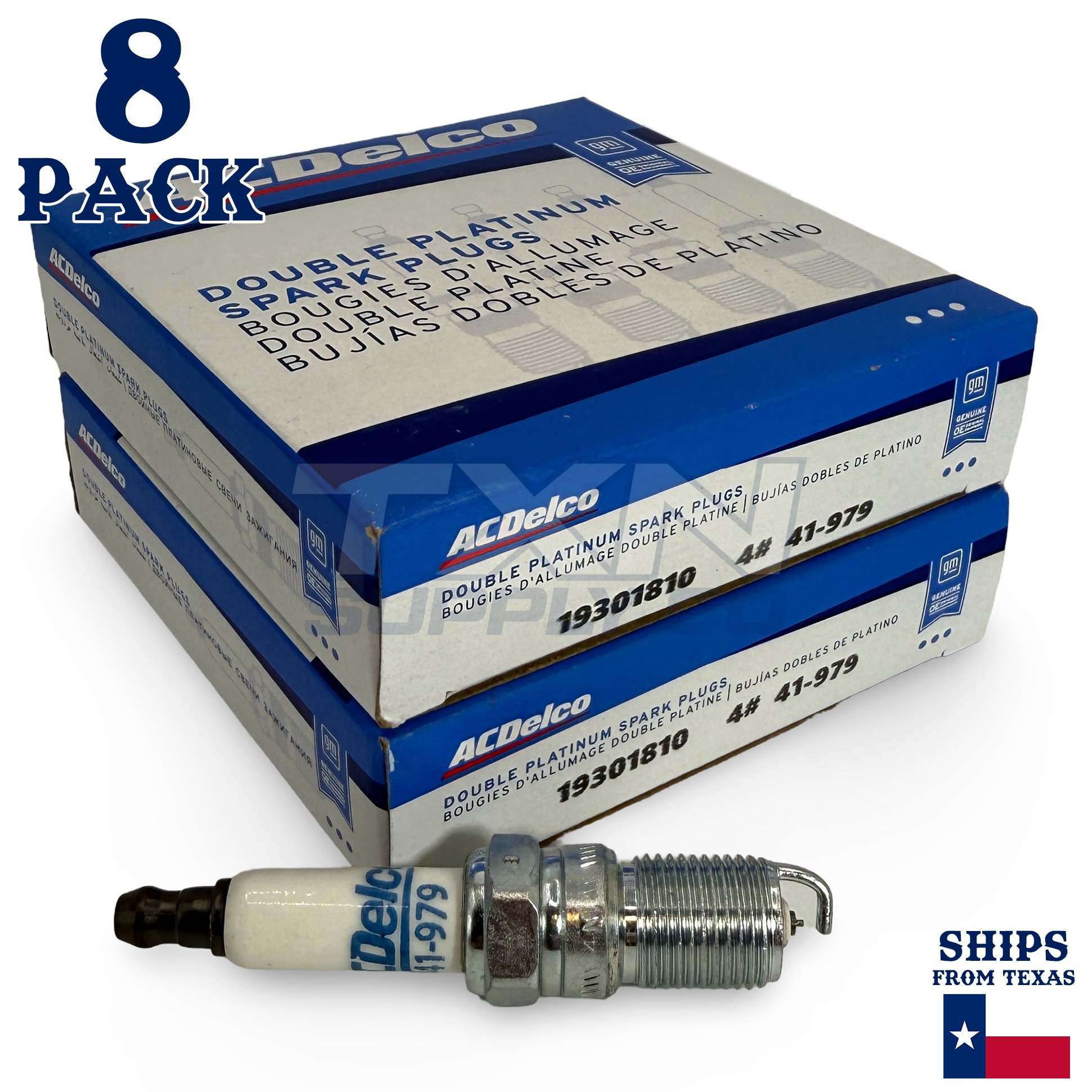 8 Pack Genuine GM ACDelco Double Platinum Spark Plugs 41-979