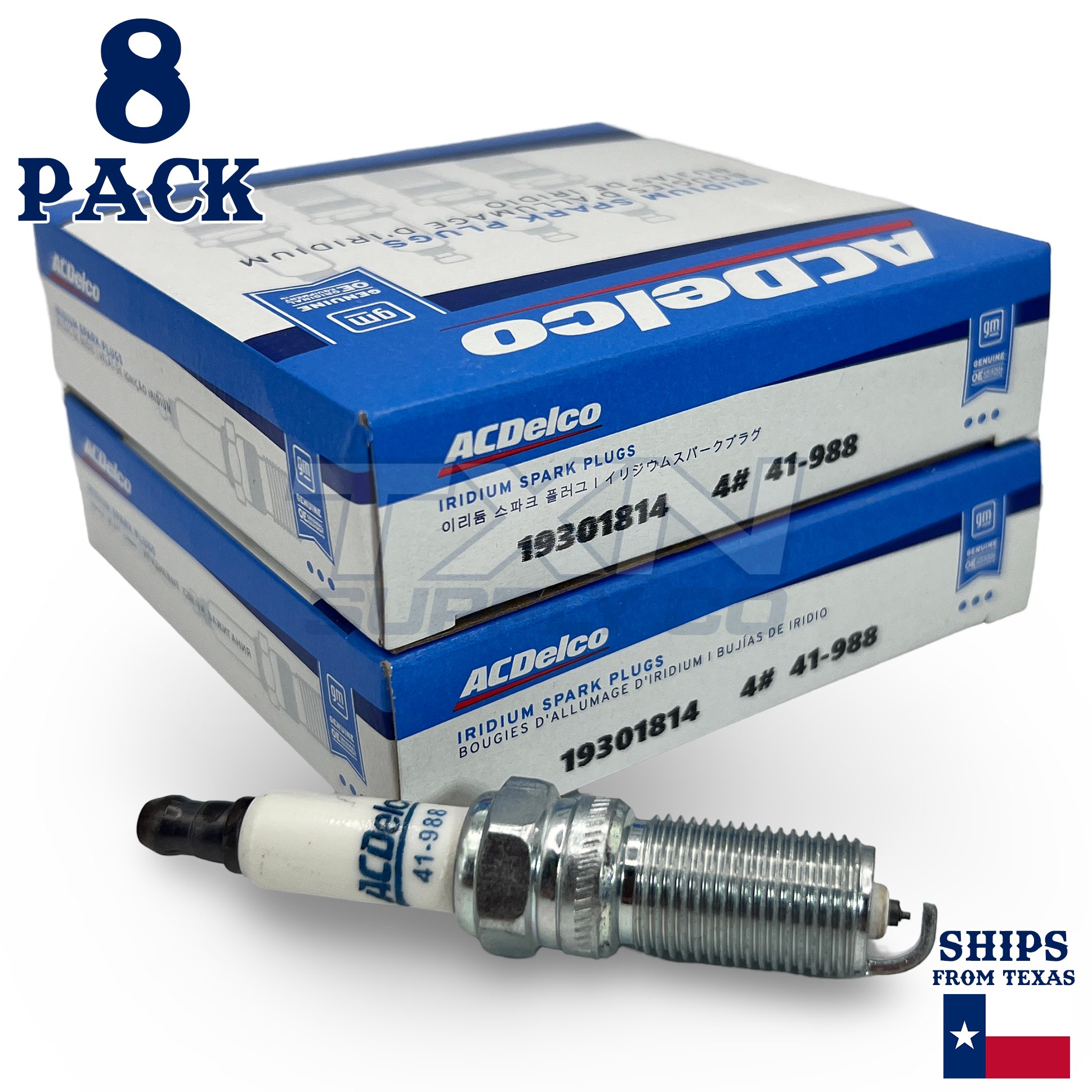 8 Pack Genuine GM ACDelco Iridium Spark Plugs 41-988 - Image 1