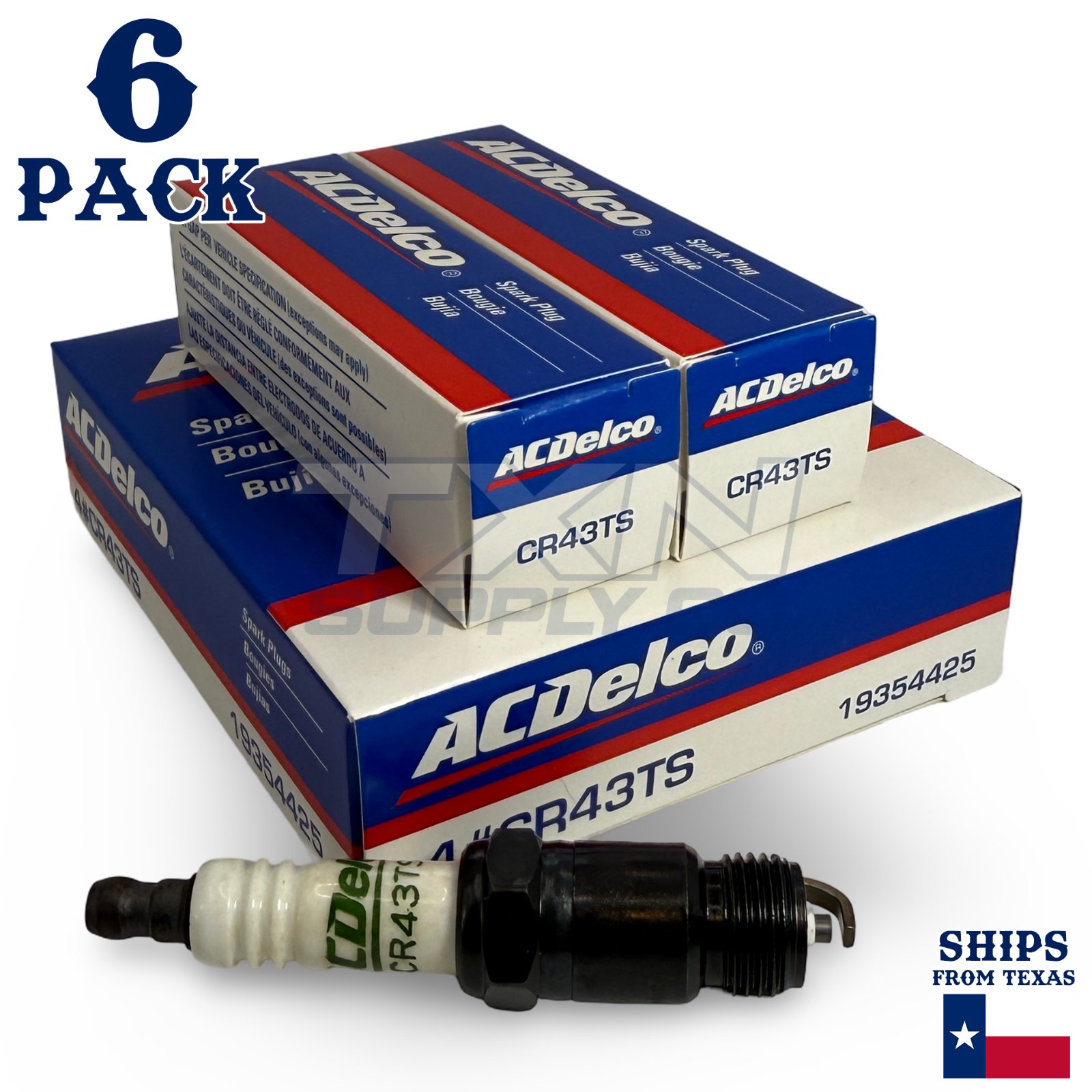 ACDelco CR43TS Copper Spark Plug - 6 Pack - 19354425 GM OEM