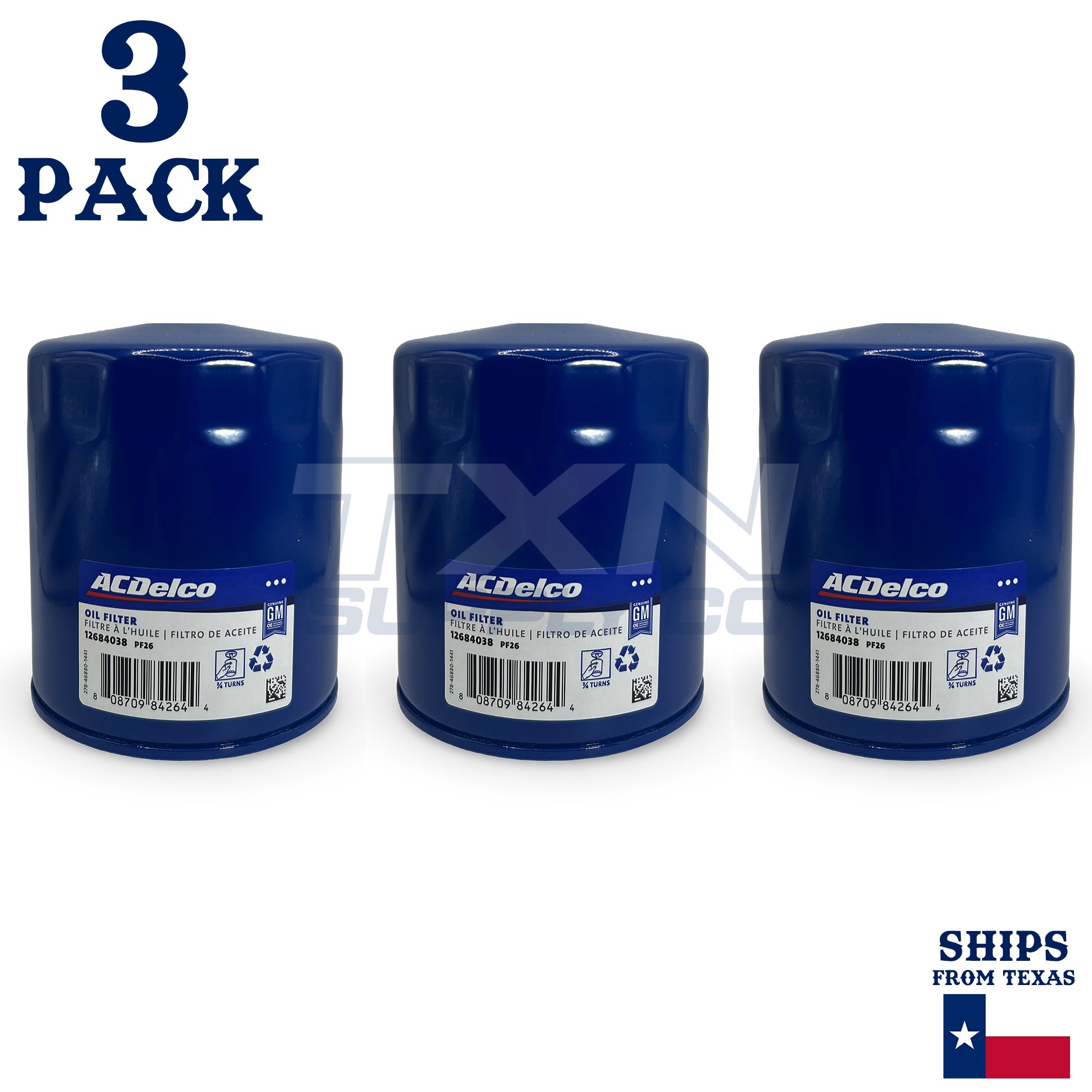 ACDelco PF26 PF26F GM Oil Filters 12684038 - 3 Pack
