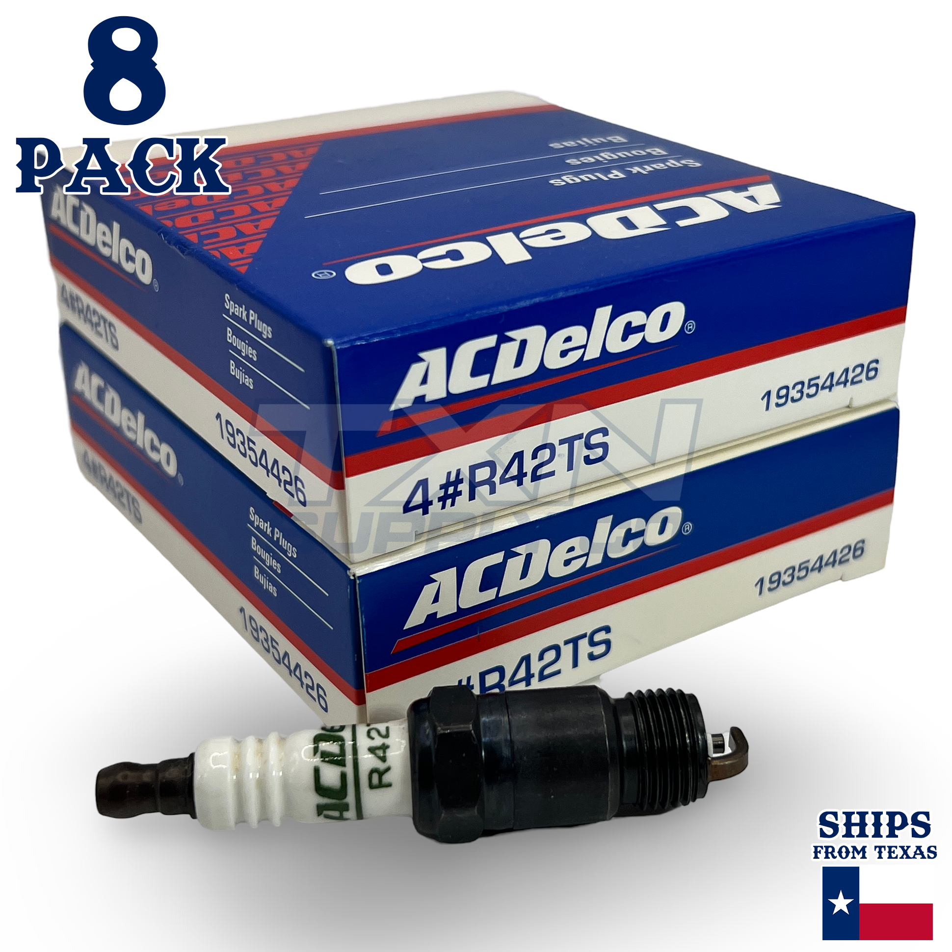GM ACDelco R42TS Copper Spark Plugs 19354426 - 8 Pack - Image 1