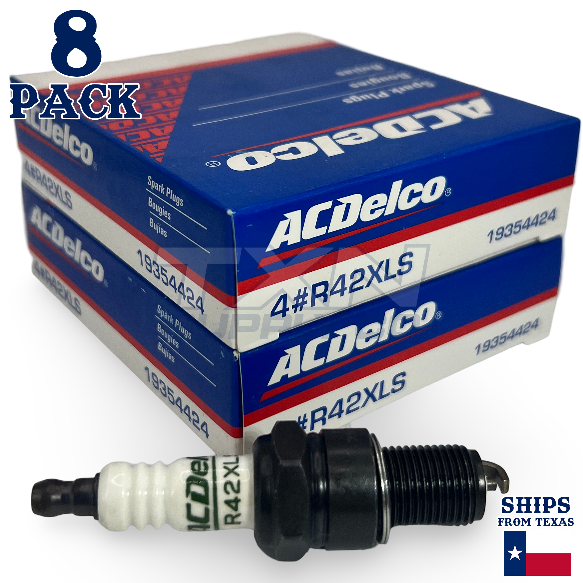 8 Pack Genuine GM ACDelco Spark Plugs R42XLS - Image 1