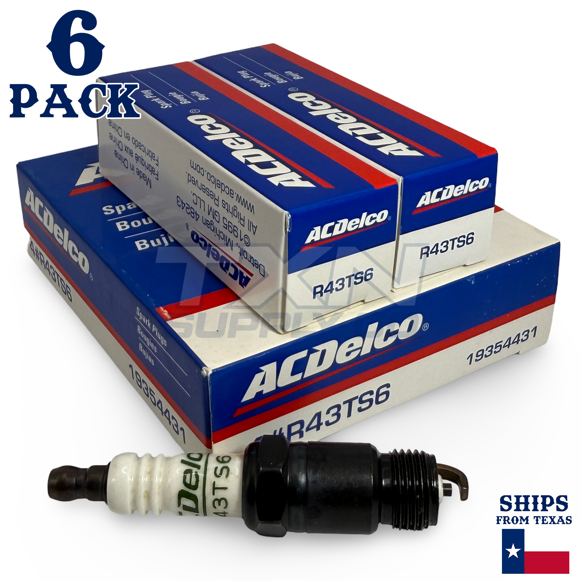 6 Pack Genuine GM ACDelco Spark Plugs R43TS6 - Image 1