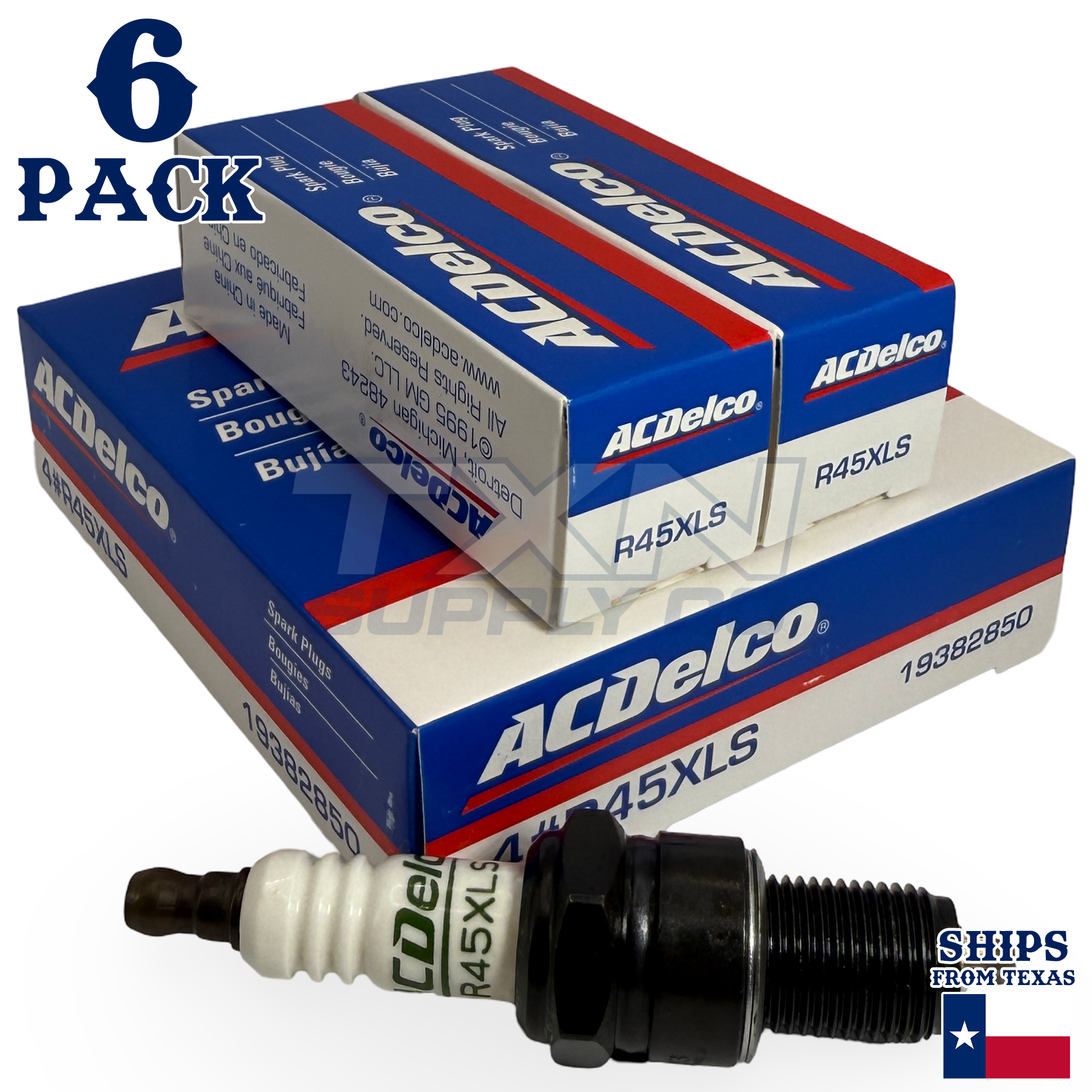 ACDelco R45XLS Copper Spark Plug - 6 Pack - 19382850 GM OEM - Image 1