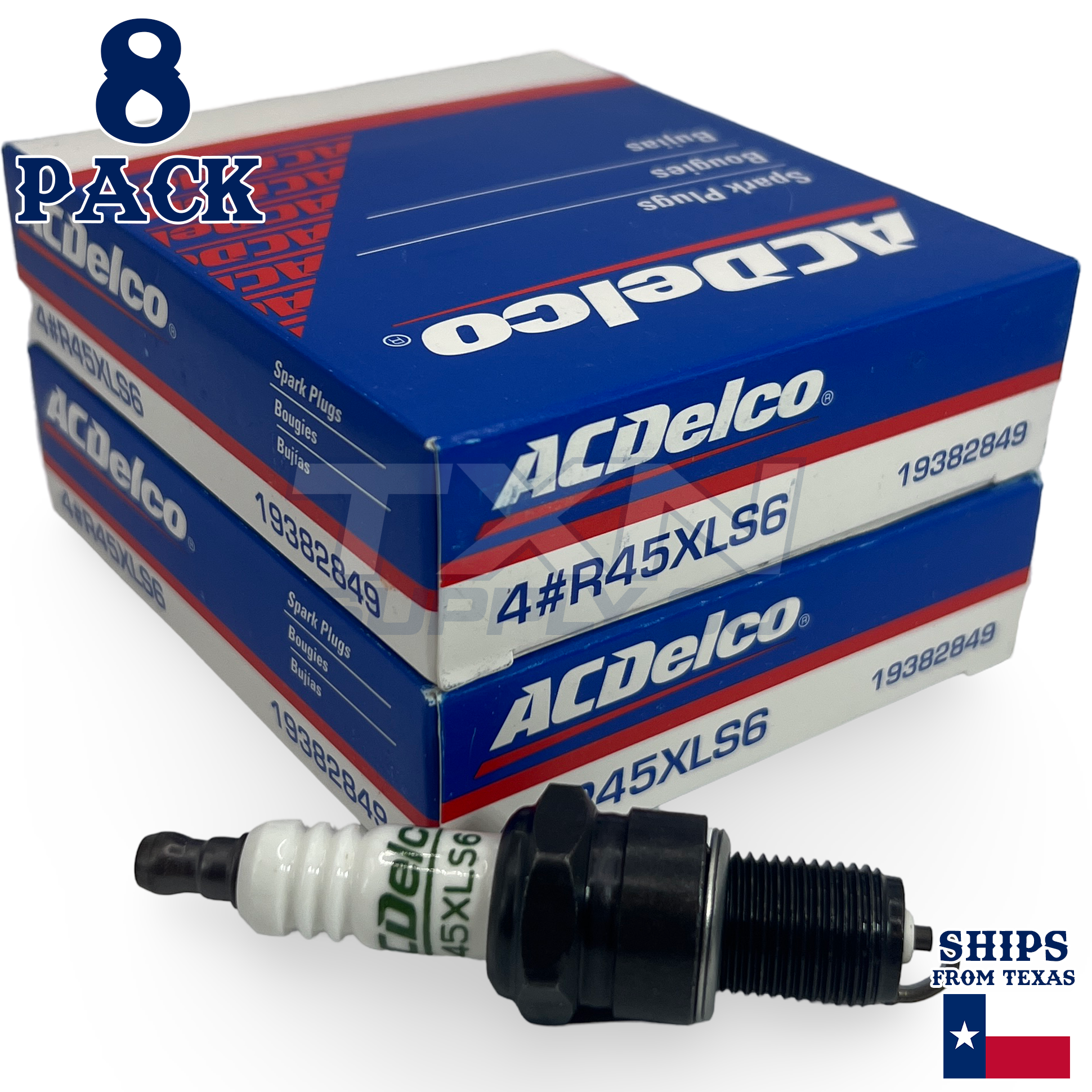 ACDelco R45XLS6 Spark Plugs 8 Pack - Image 1