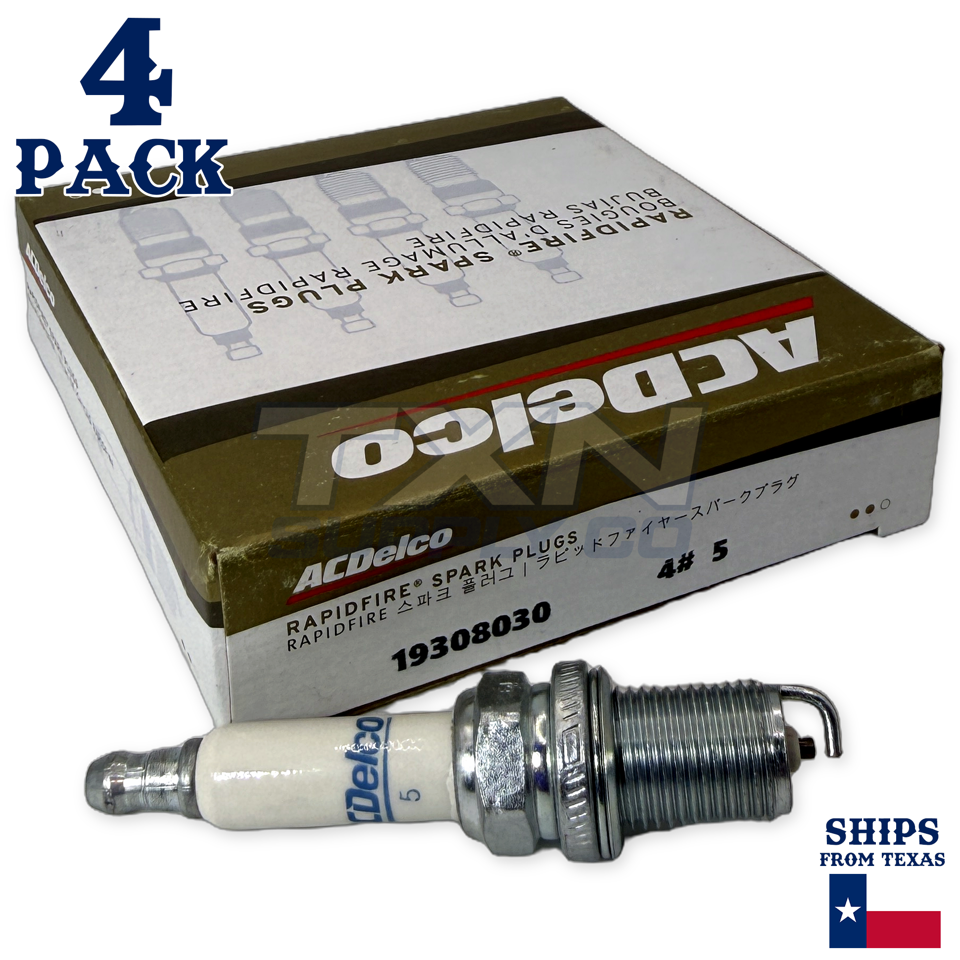 4 Pack GM ACDelco RAPID05 #5 RAPIDFIRE Platinum Spark Plugs 19308030 - Image 1