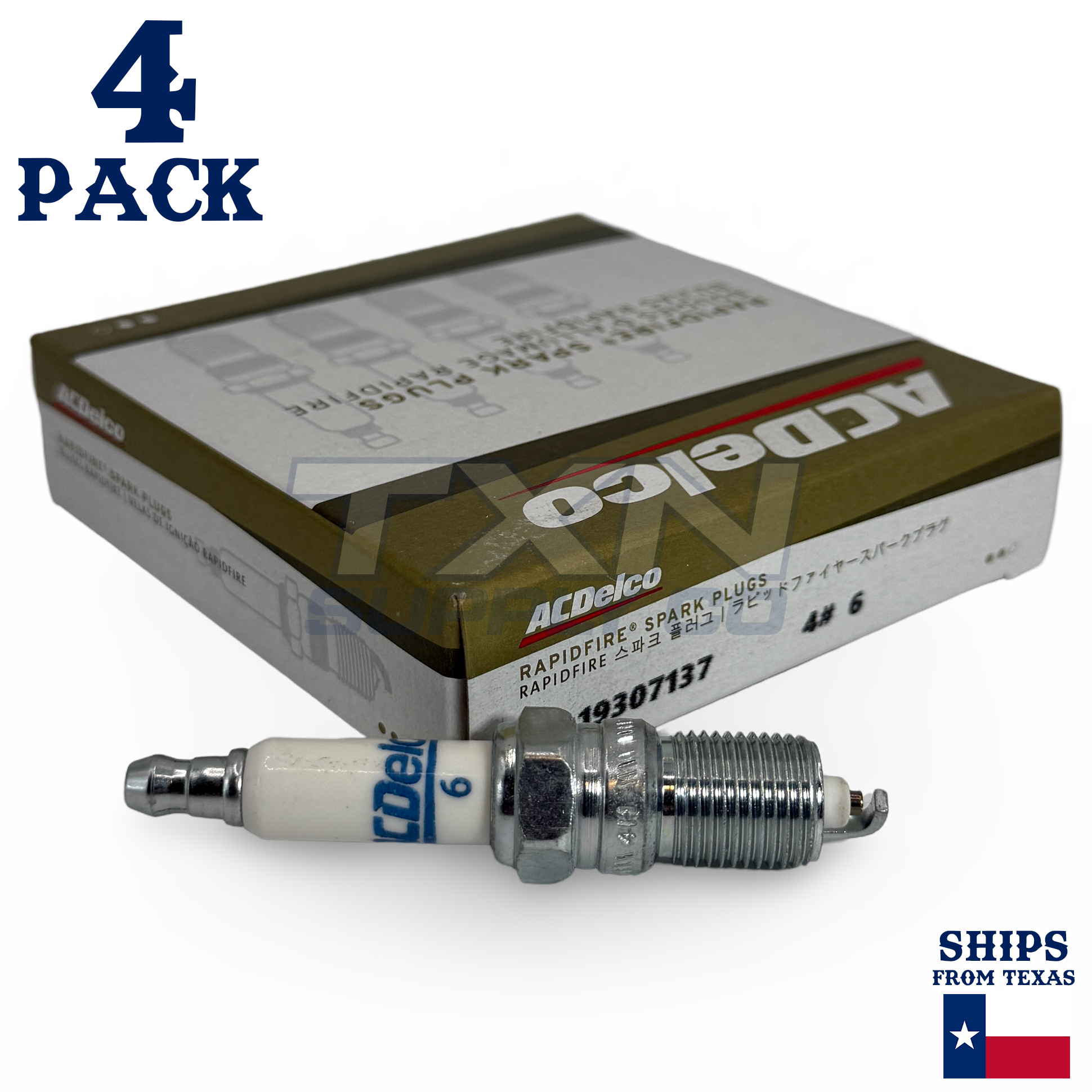 4 Pack GM ACDelco RAPID06 #6 RAPIDFIRE Platinum Spark Plugs - Image 1