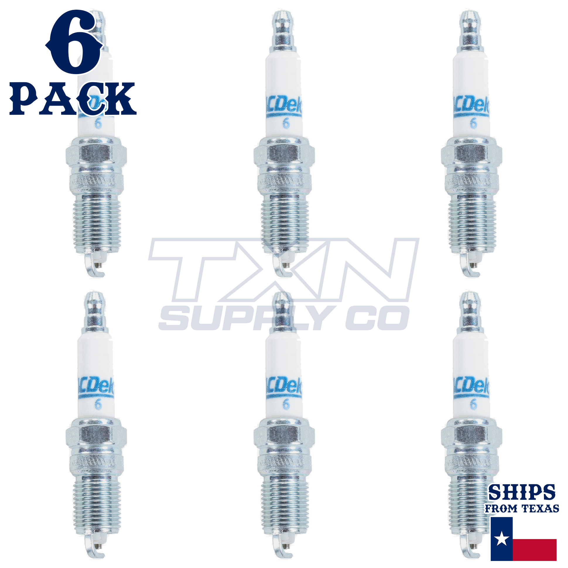 6 Pack GM ACDelco RAPID06 #6 RAPIDFIRE Platinum Spark Plugs - Image 2