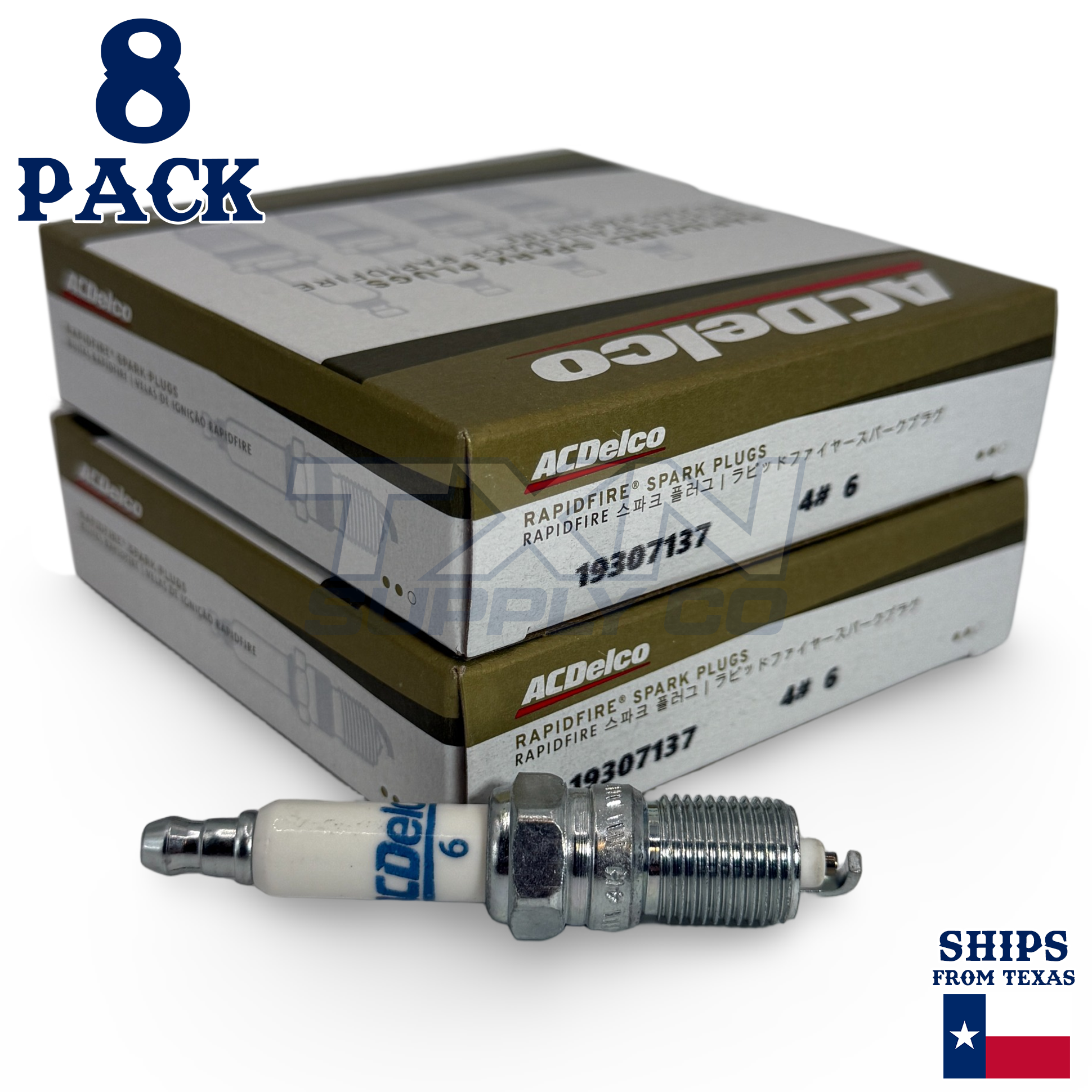 8 Pack GM ACDelco RAPID06 #6 RAPIDFIRE Platinum Spark Plugs - Image 1