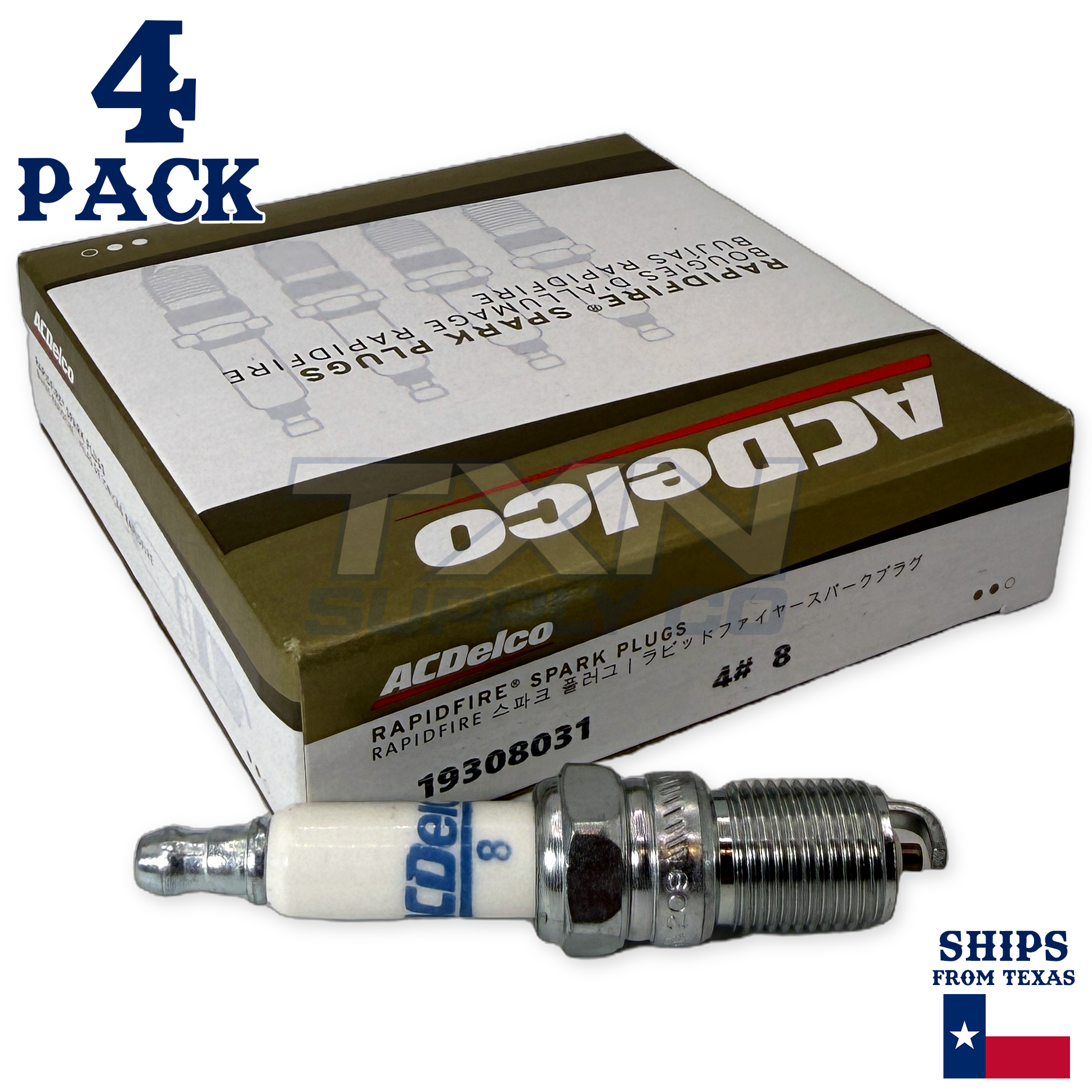 4 Pack GM ACDelco RAPID08 #8 RAPIDFIRE Platinum Spark Plugs - Image 1