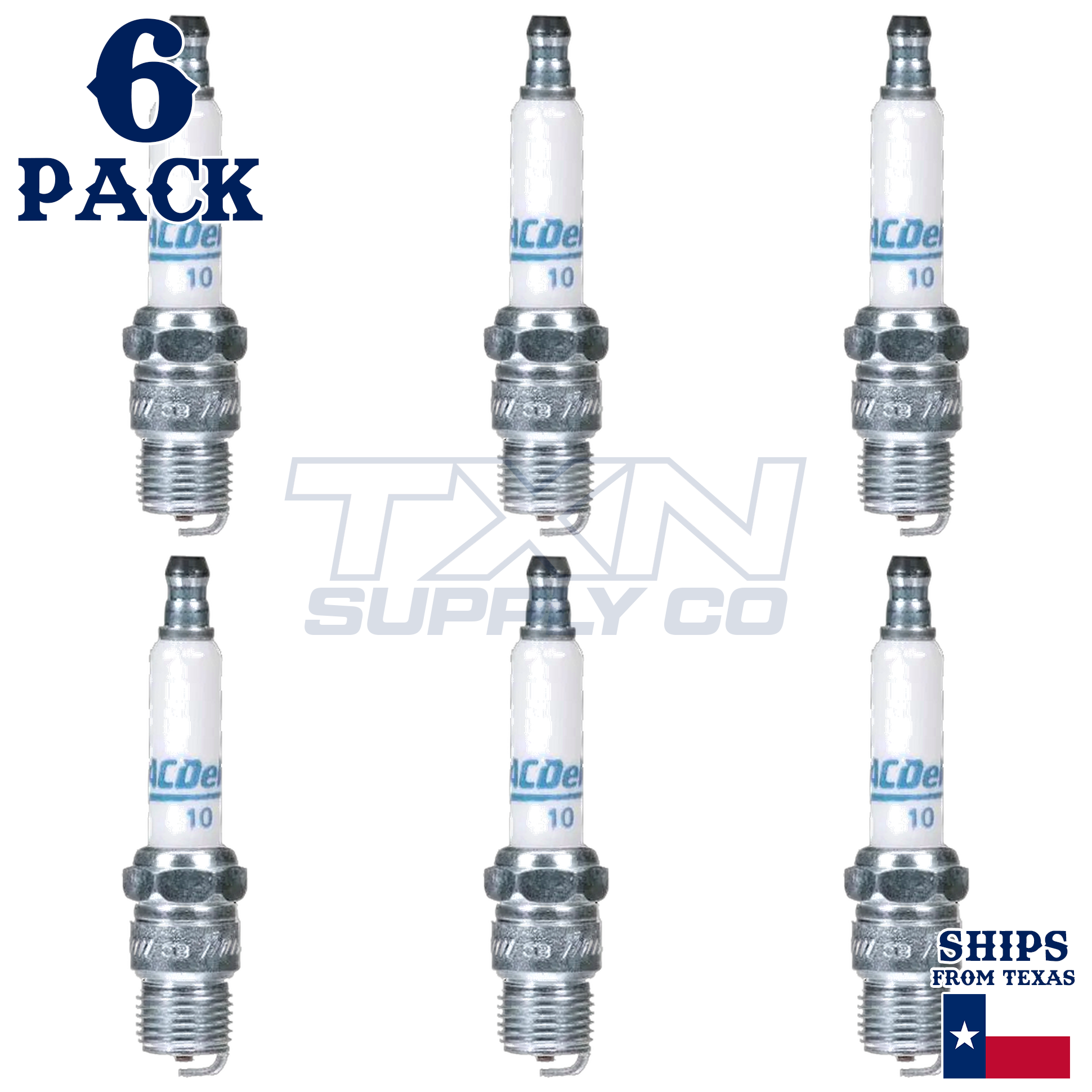 6 Pack GM ACDelco RAPID10 #10 RAPIDFIRE Platinum Spark Plugs 19298364 - Image 1