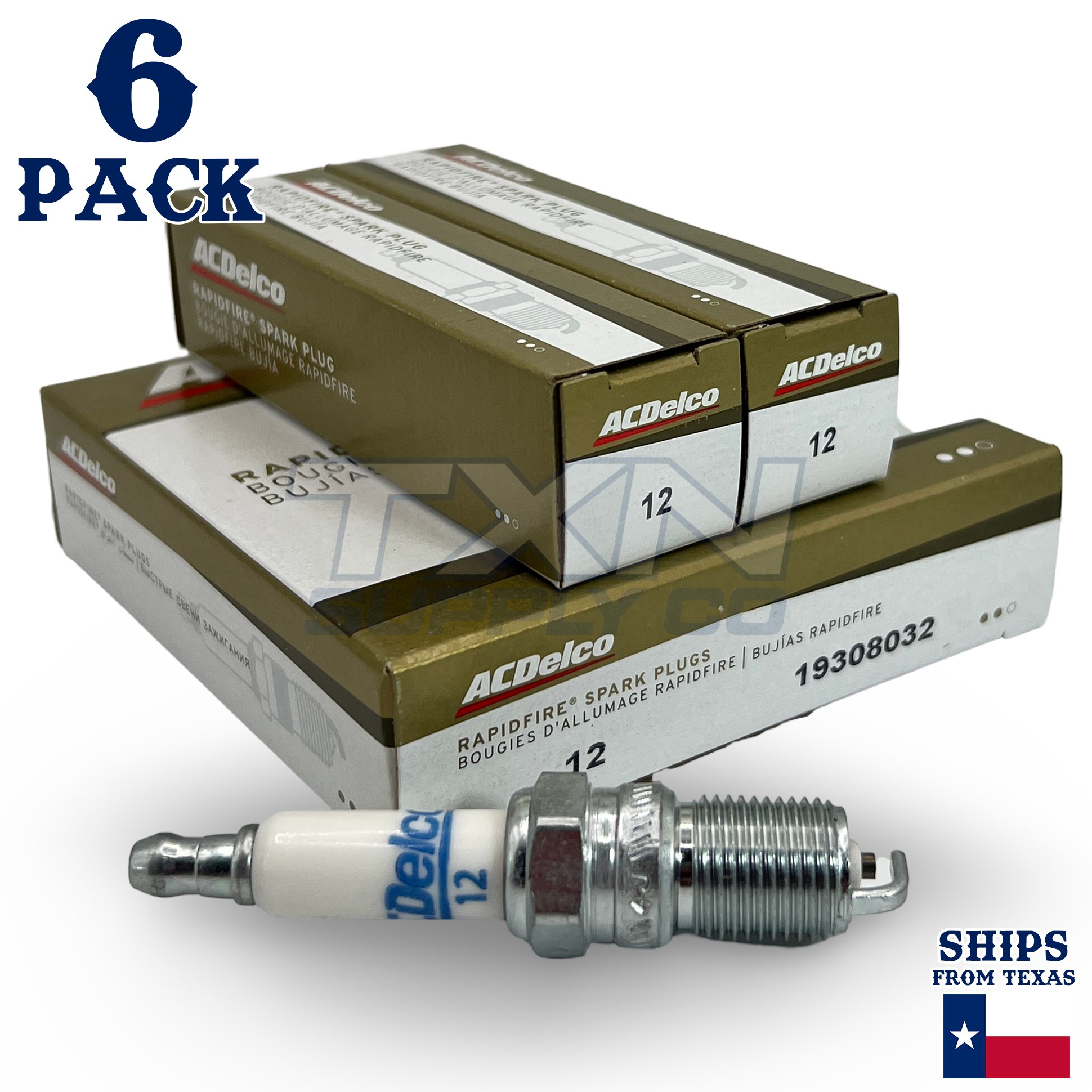 6 Pack GM ACDelco #12 RAPIDFIRE Platinum Spark Plugs 19308032