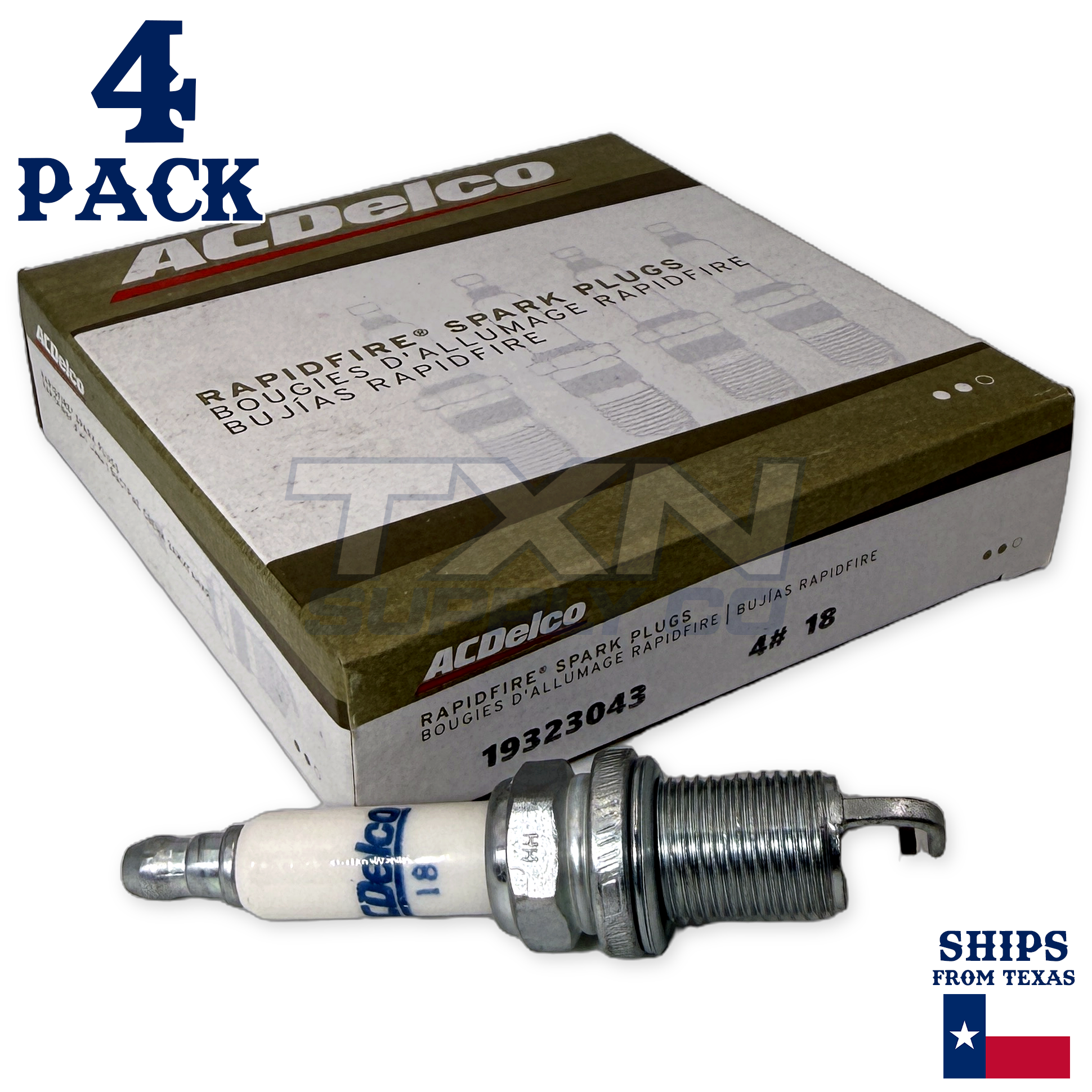 4 Pack GM ACDelco RAPID18 #18 RAPIDFIRE Platinum Spark Plugs - Image 1