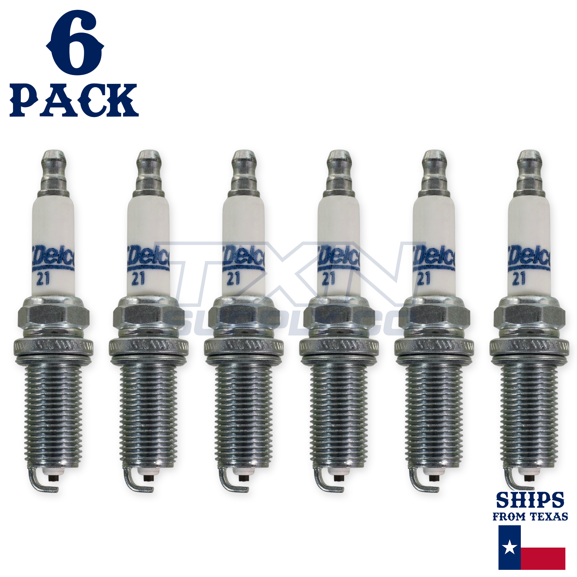 6 Pack GM ACDelco RAPID21 #21 RAPIDFIRE Platinum Spark Plugs - Image 1