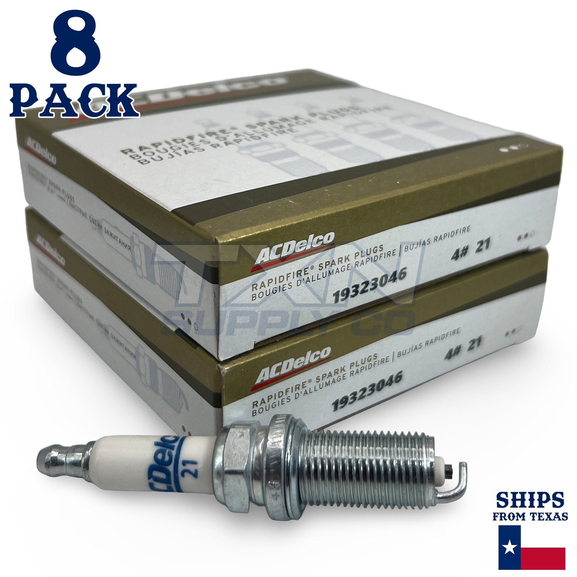 8 Pack GM ACDelco RAPID21 #21 RAPIDFIRE Platinum Spark Plugs - Image 1
