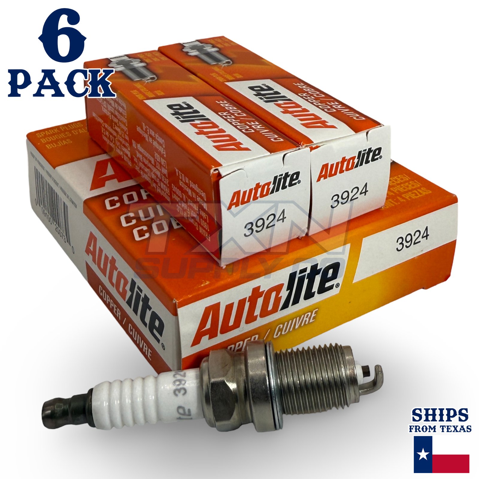 Autolite 3924 Copper Core Spark Plugs - 6 Pack