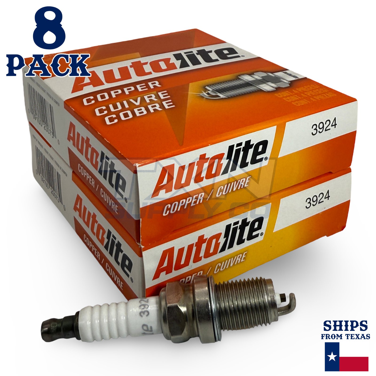 Autolite 3924 Copper Core Spark Plugs - 8 Pack