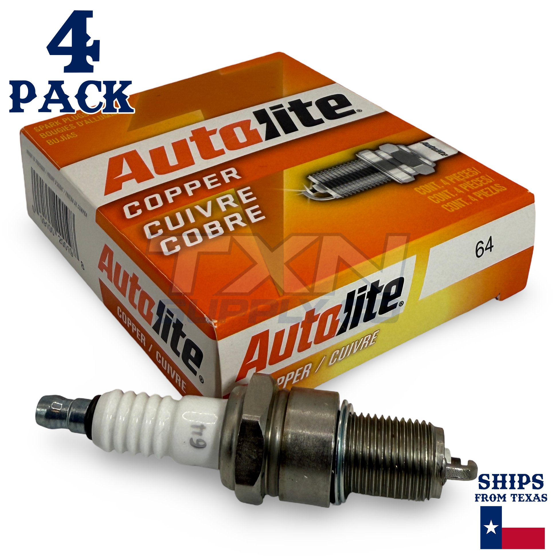 Autolite 64 Copper Core Spark Plugs - 4 Pack