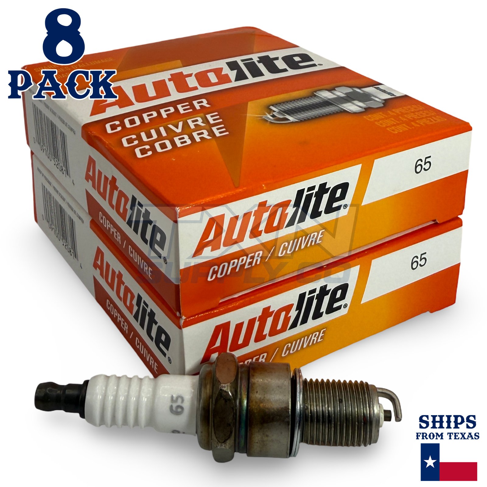 Autolite 65 Copper Core Spark Plugs - 8 Pack