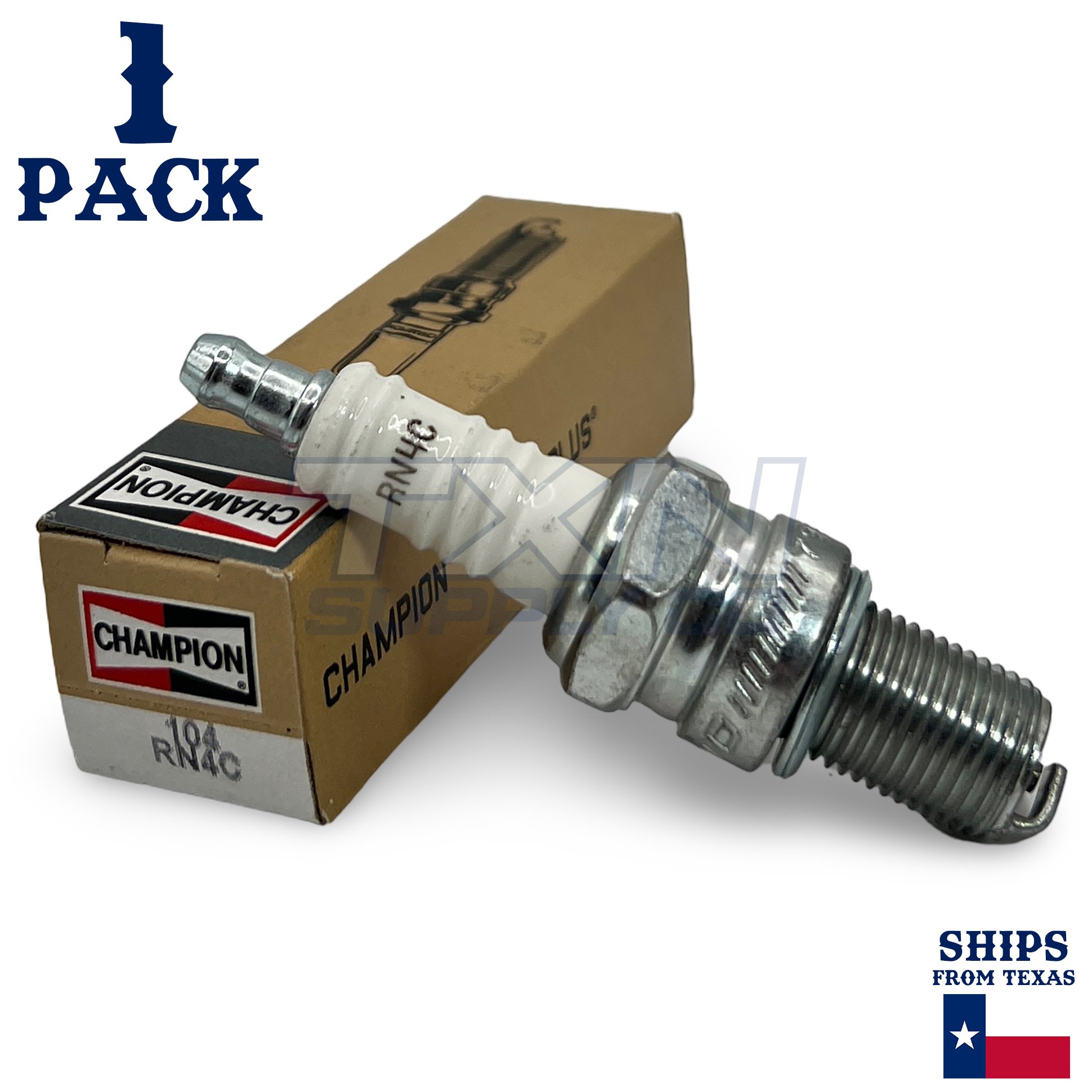 RN4C Spark Plug Compatible With NGK BR6ES, Champion 104 RN4, RN4C, RN4G, Autolite 403, Bosch W5CC, 0242235532, 242245557 - Image 1