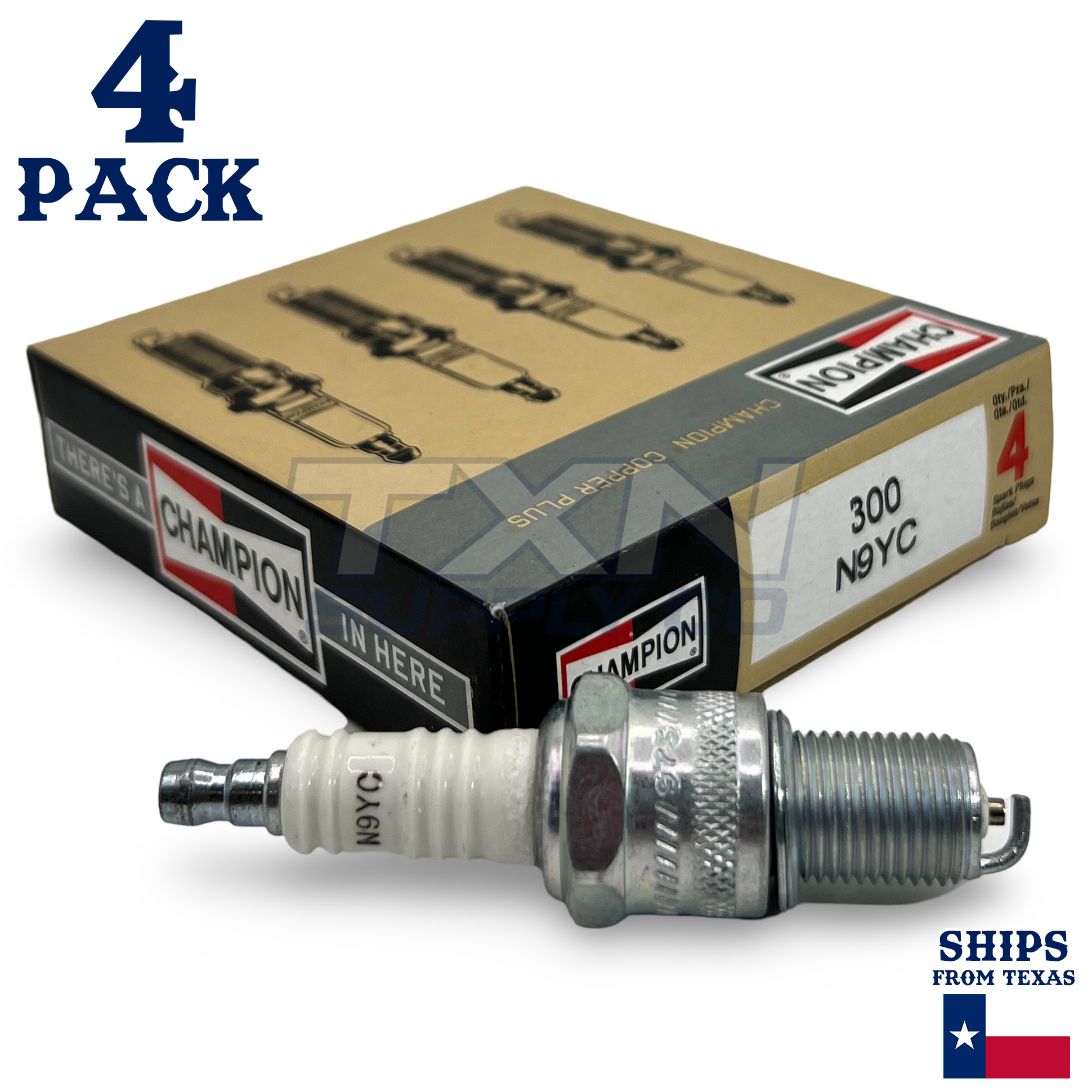 Champion N9YC-4pk Copper Plus Spark Plug # 300 (4 Pack) - Image 1