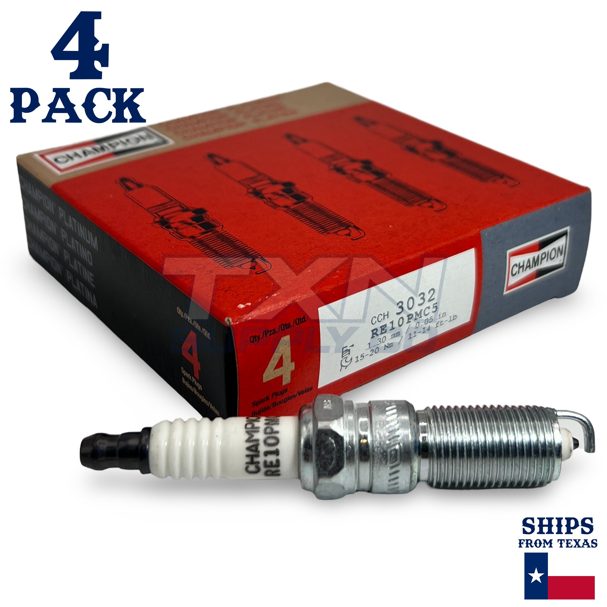 4 Pack Champion 3032 Spark Plug - For 2006-2018 Ford Fusion 2.3L