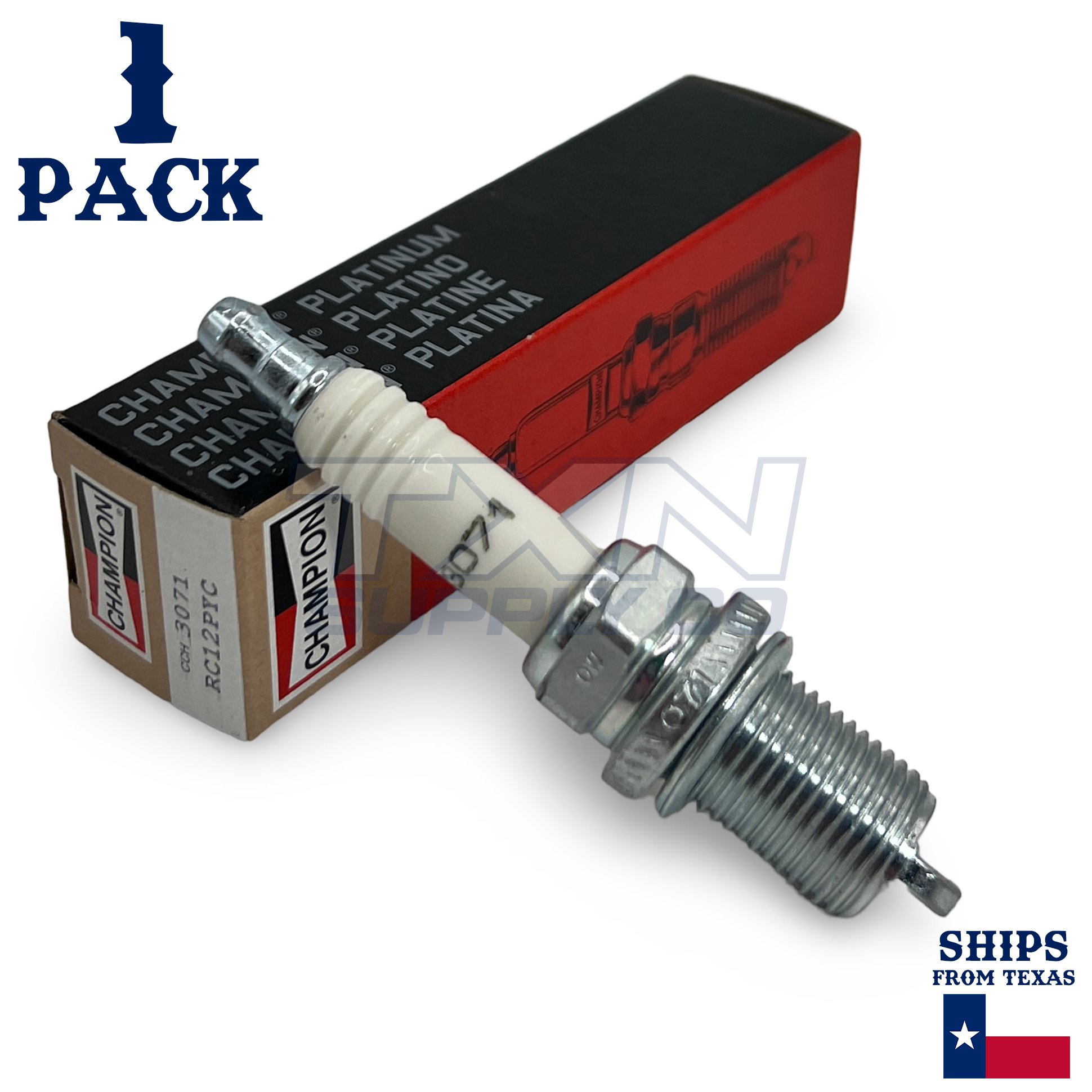 Champion Platinum 3071 Spark Plug RC12PYC - 1 Pack - for 1984 - 2020 Toyota Corolla