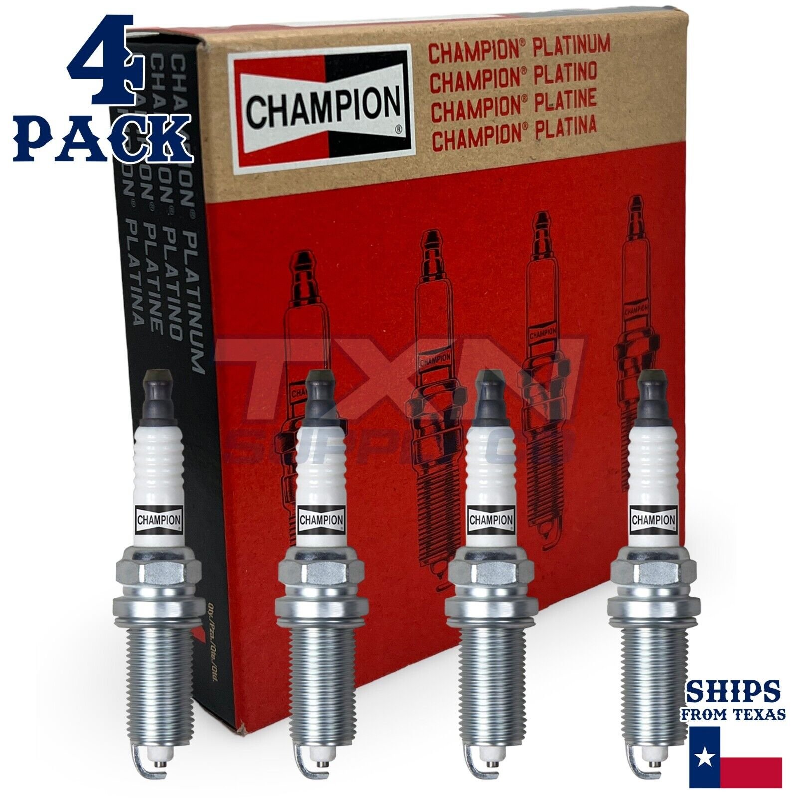 4 Pack Champion 3071 Platinum Spark Plugs Set for TOYOTA CAMRY 1987-1991 L4-2.0L