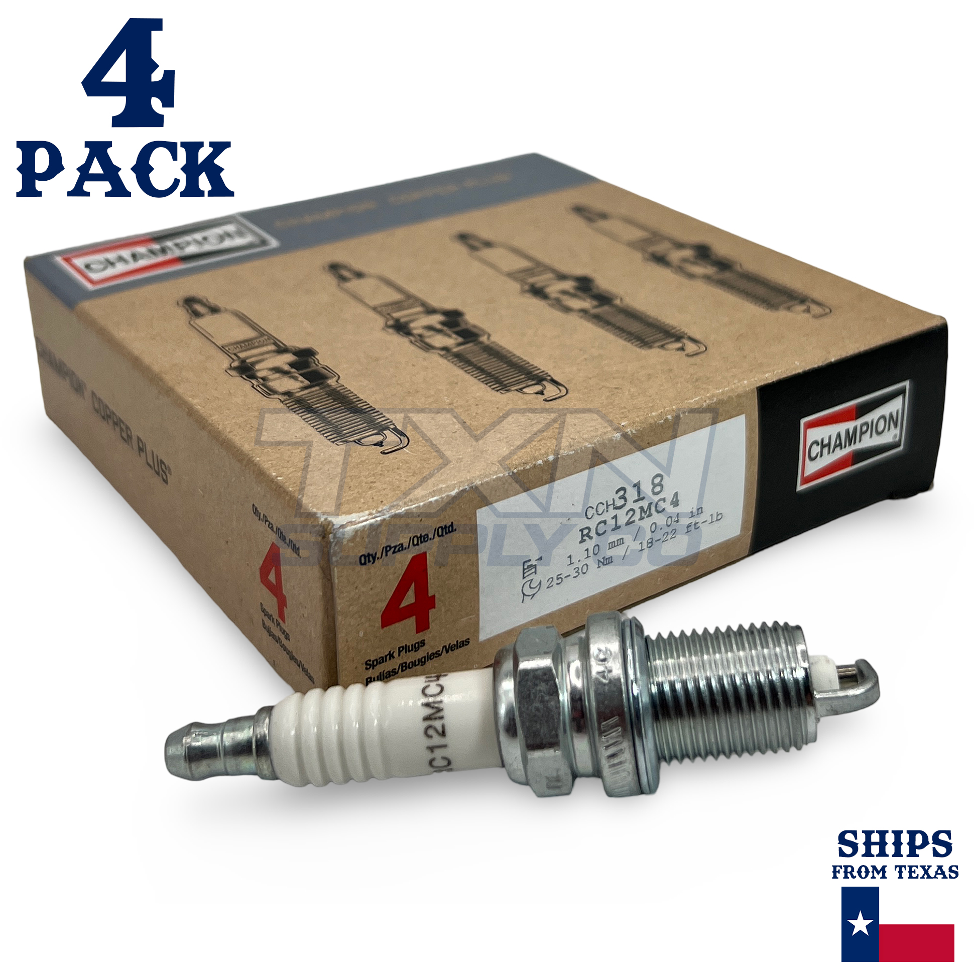 4 Pack Champion 318 Copper Spark Plugs Set for 1995-1997 HONDA ODYSSEY L4-2.2L - Image 1