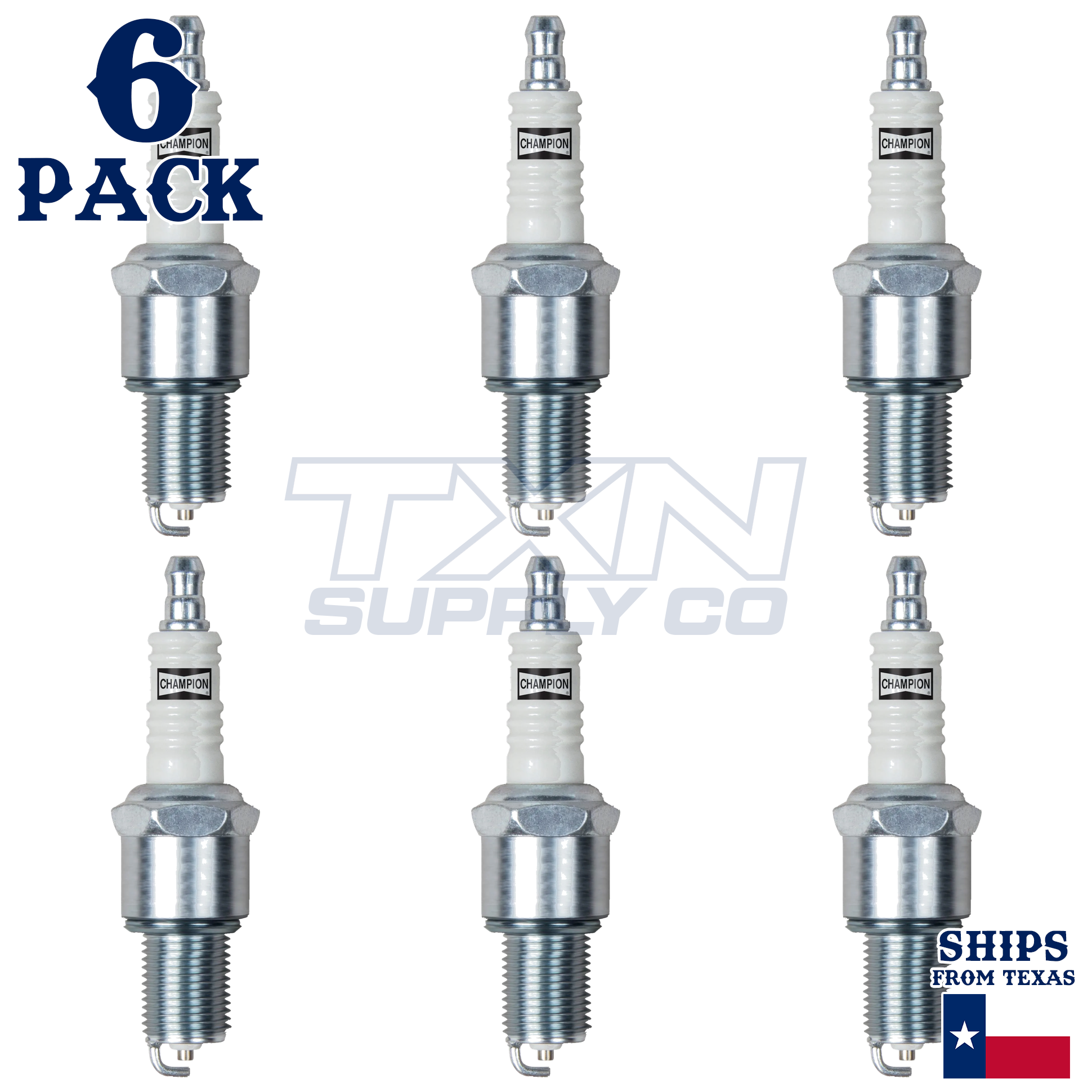 6 Pack Champion 322 Copper Plus Spark Plugs for 1990-1998 Hyundai Sonata 3.0L V6 - Image 2