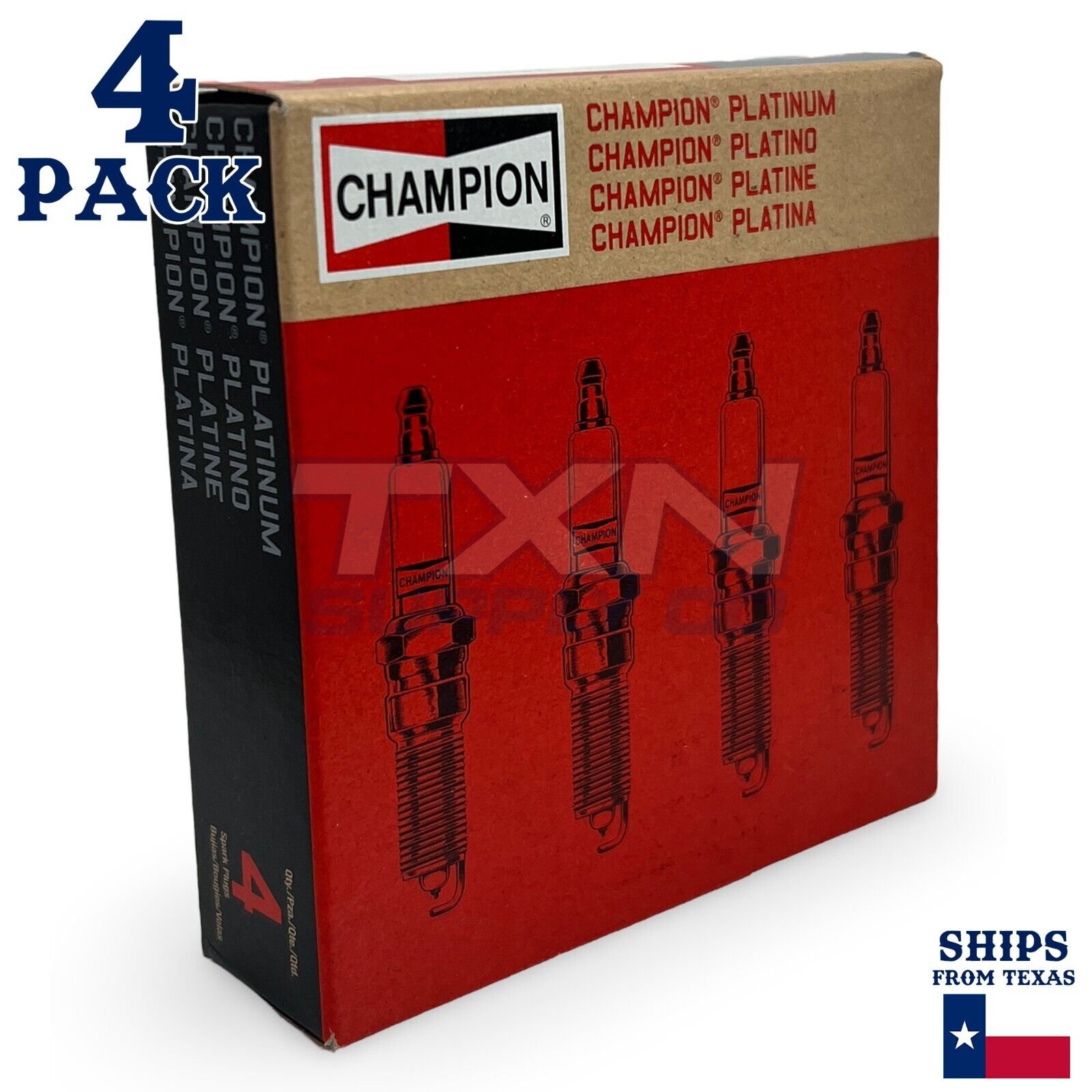 4 Pack Champion 3344 Spark Plug - For 2004-2011 Toyota Camry 2.4L