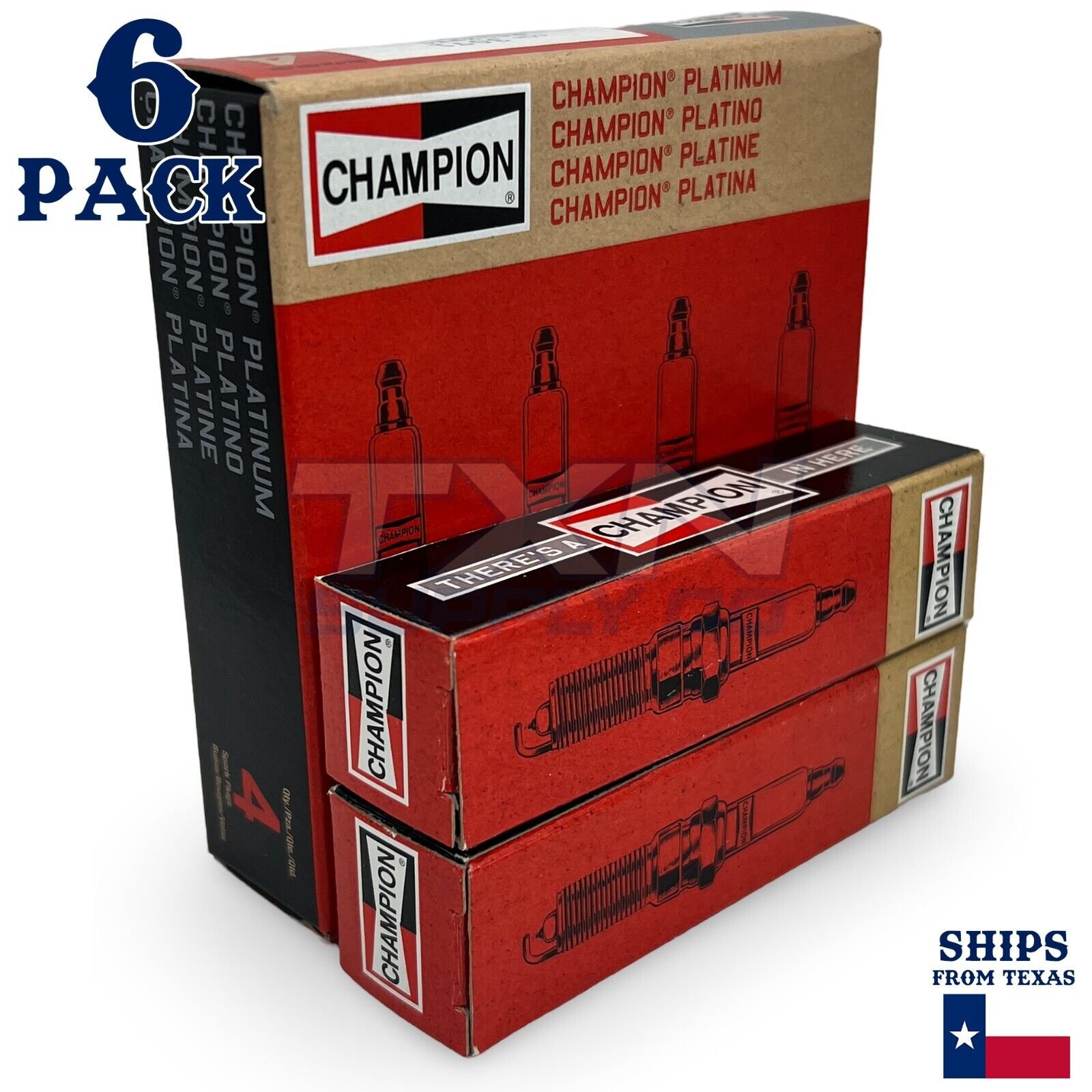 6 Pack Champion 3344 Spark Plug - For 2004-2006 Lexus ES330 3.3L