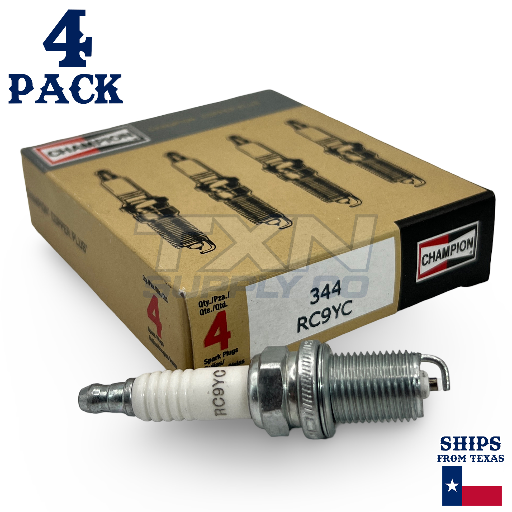 4 Pack Champion 344 Spark Plug - For 2000-2005 Volkswagen Jetta 1.8L