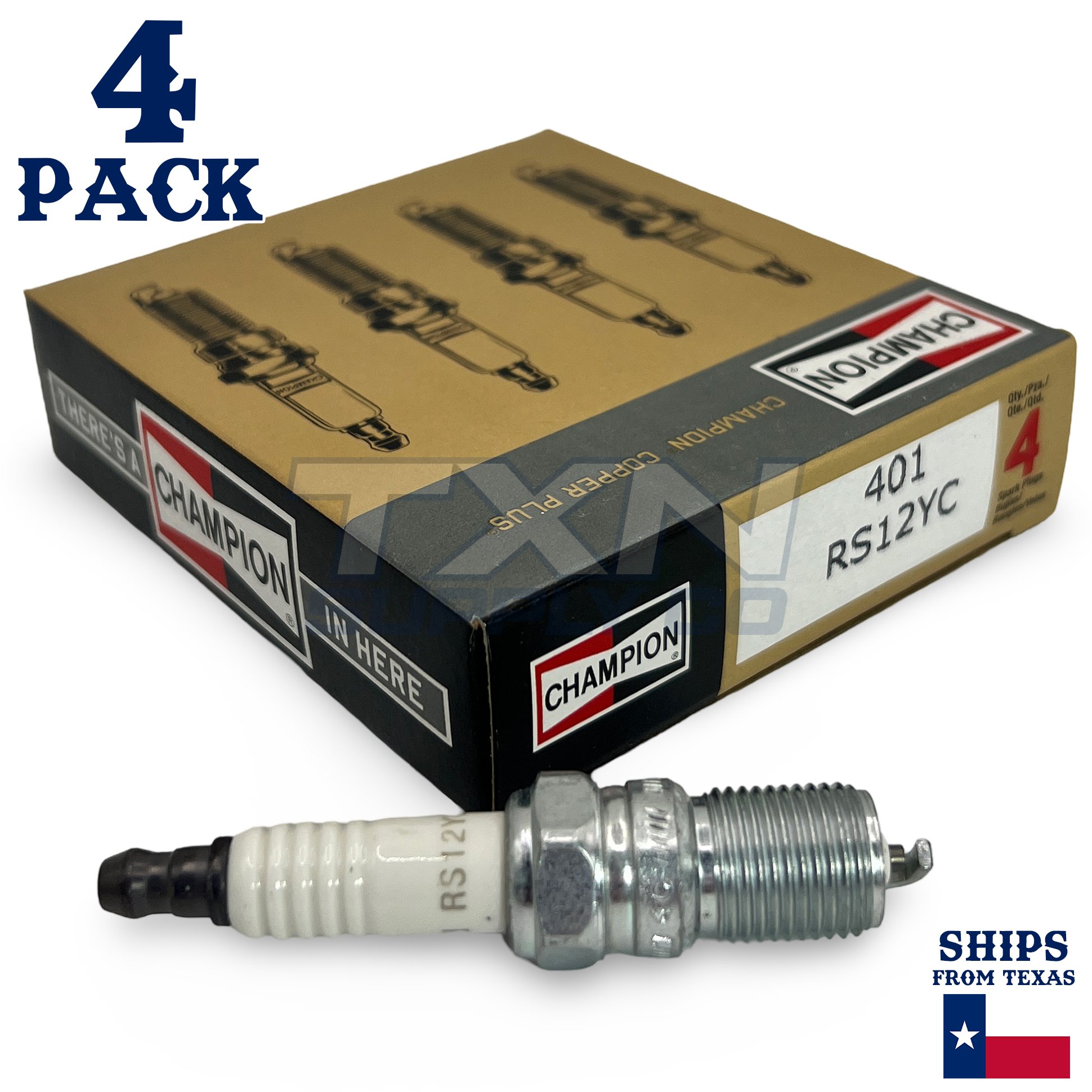 4 Pack Champion 401 Spark Plug - For 2003-2007 Ford Focus 2.3L