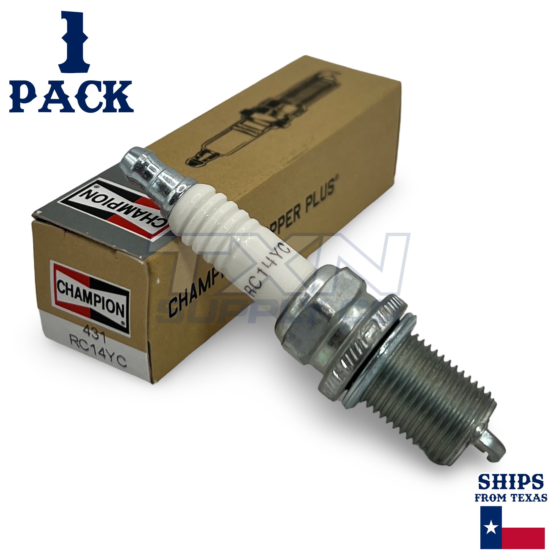 Champion Copper Plus 431 Spark Plug RC14YC - 1 Pack - Image 1