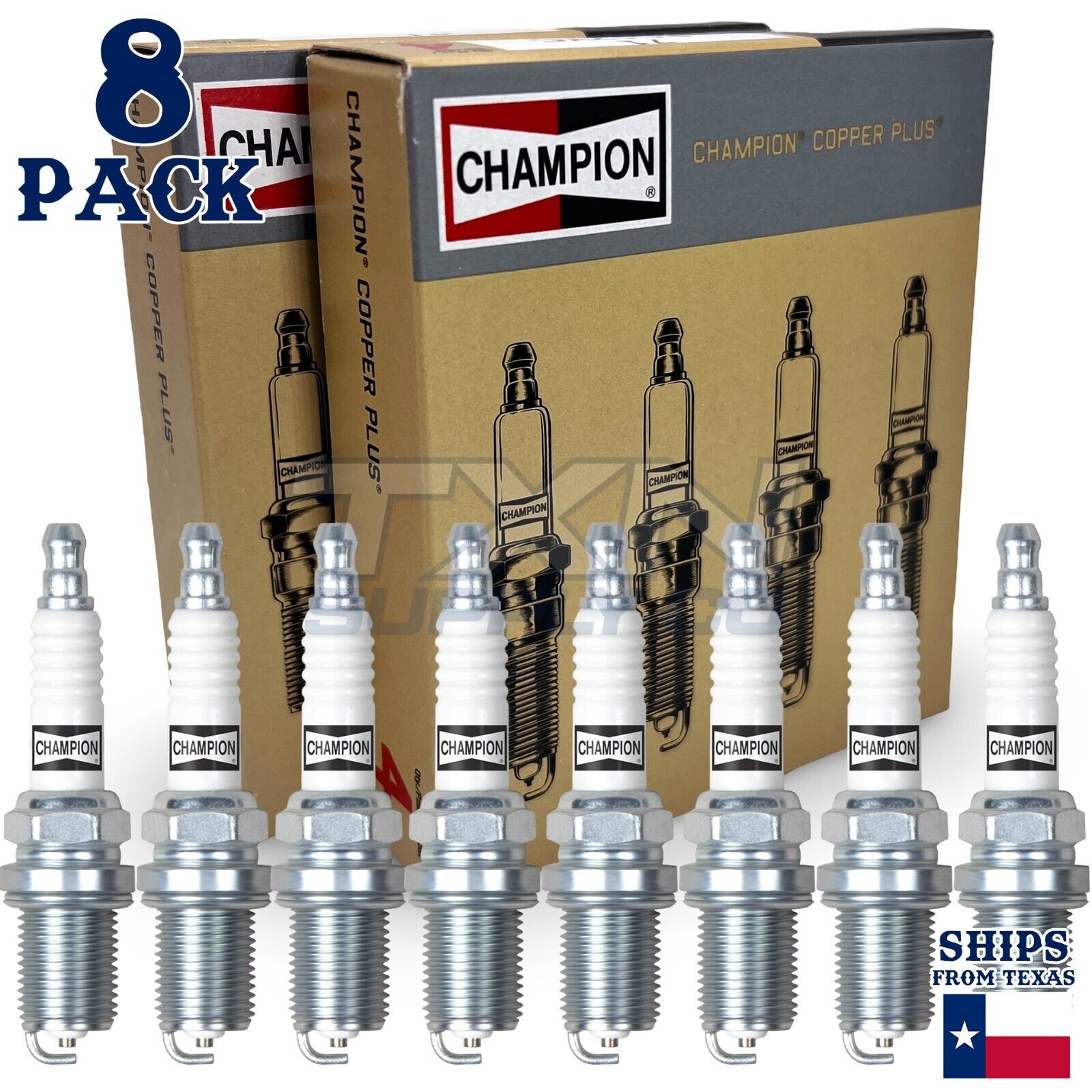 8 Pack Spark Plugs Champion Copper Set DODGE RAM 3500 VAN 1999-2003 V8-5.9L