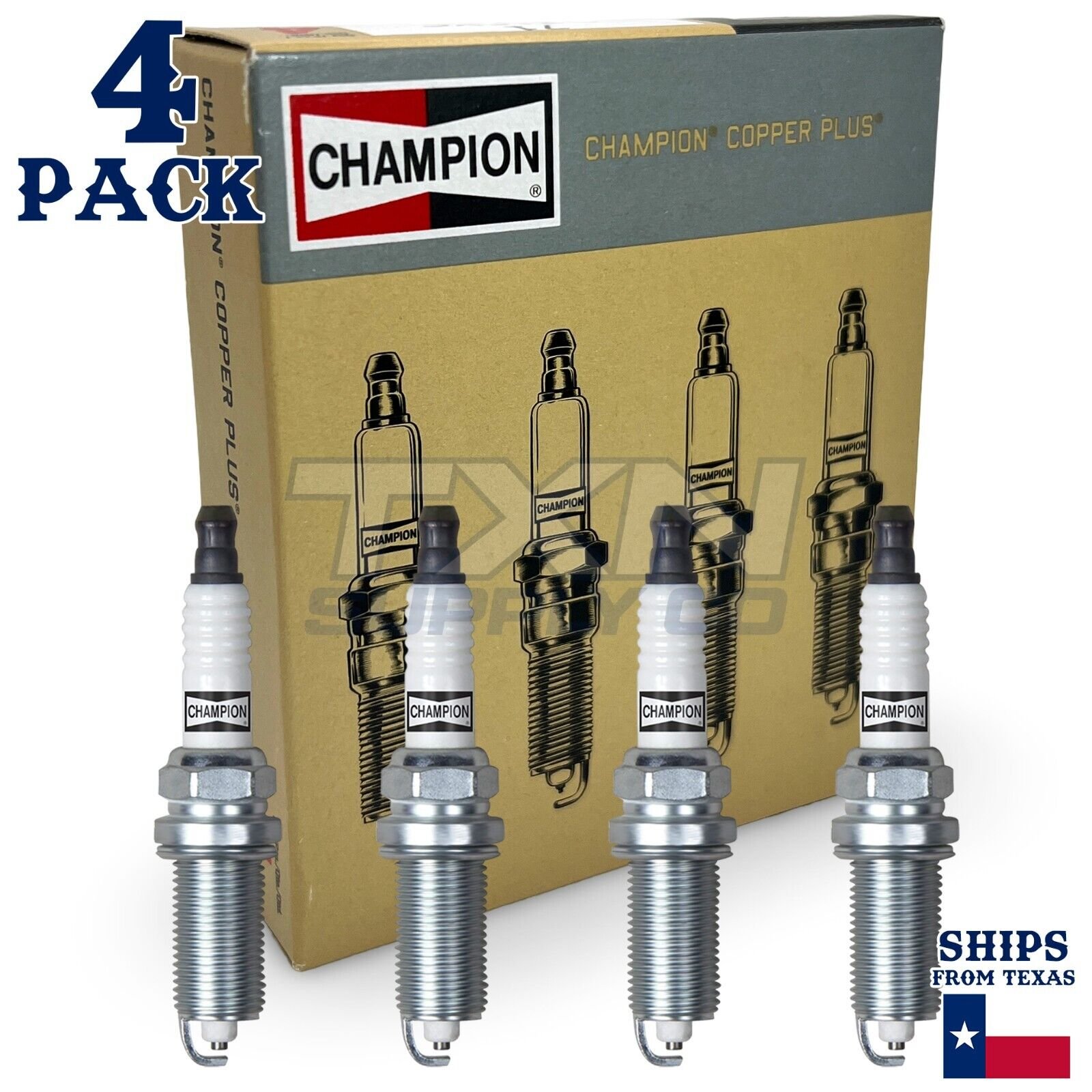 4 Pack Champion 446 Copper Plus Spark Plugs for 2012-2017 Toyota Camry 2.5L L4