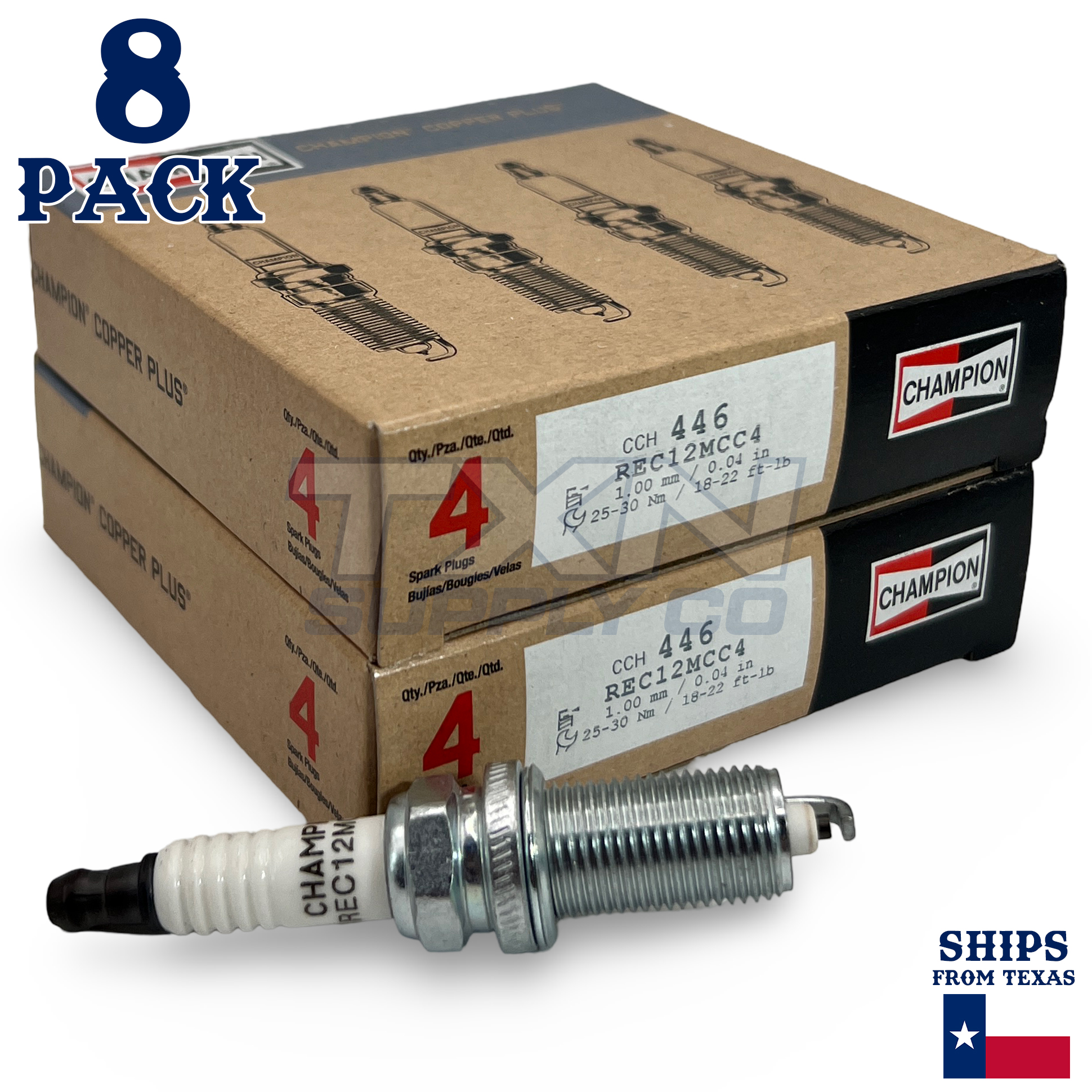 8 Pack Champion 446 Copper Plus Spark Plugs for 2013-2018 Lexus ES300h 2.5L L4