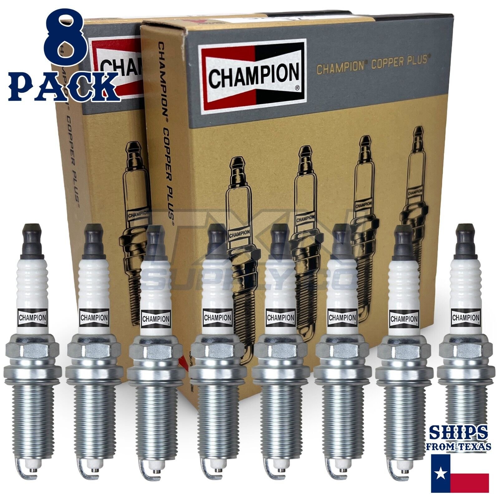 8 Pack Champion 446 Copper Plus Spark Plugs for 2004 Nissan Pathfinder Armada 5.6L