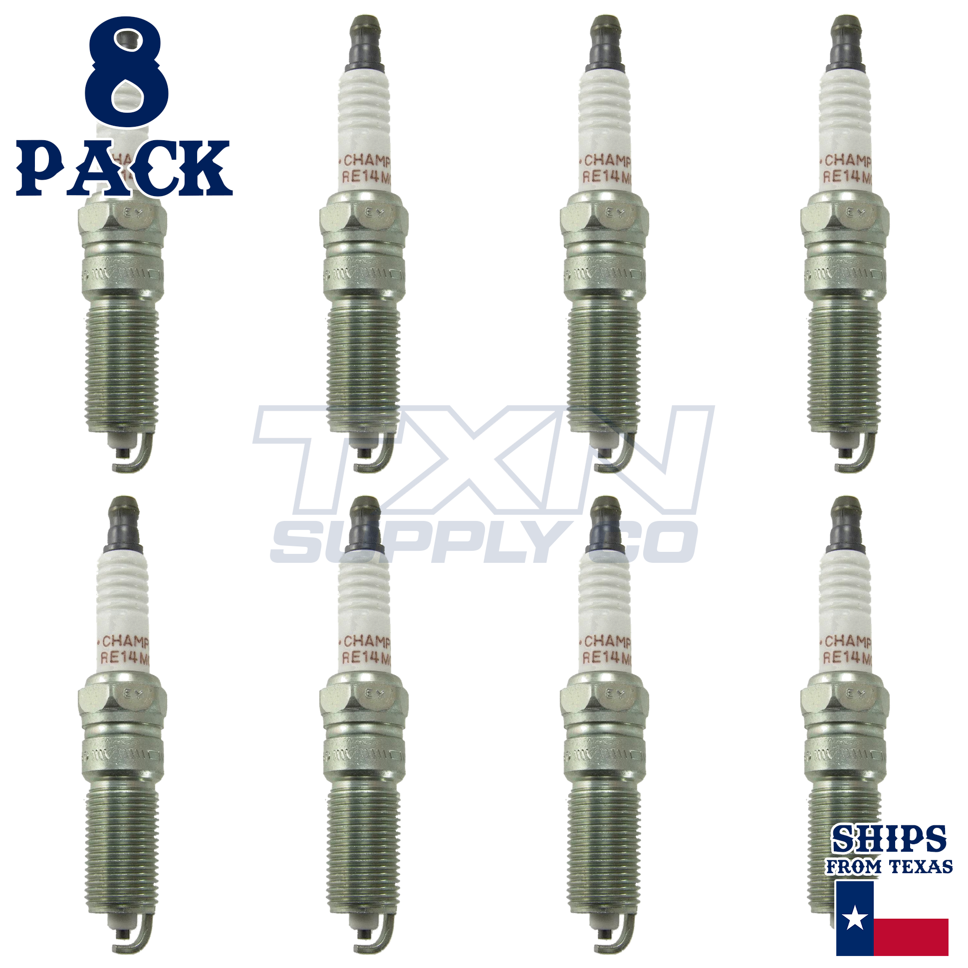 Champion Copper Plus 570 Spark Plugs for RE14MCC4 - 8 Pack - Image 2
