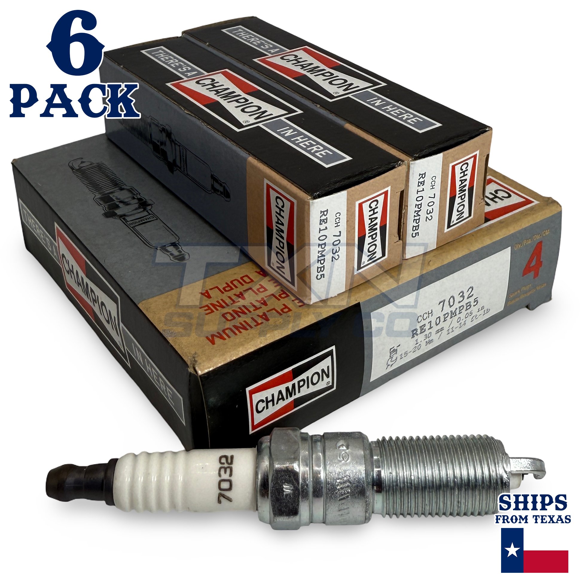 6 Pack Champion 7032 Spark Plug - For 2006-2007 Dodge Charger 2.7L