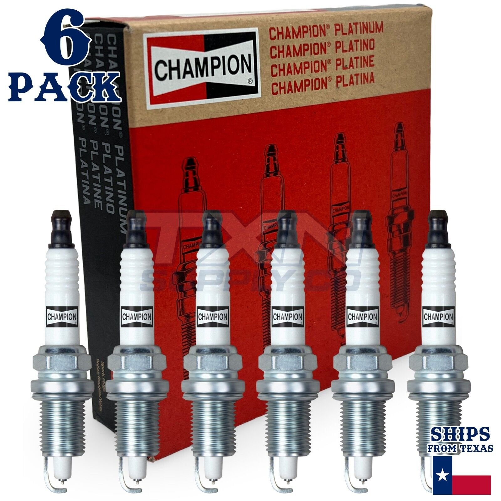 6 Pack Champion 7034 Platinum Spark Plugs for 2006-2010 Dodge Charger 3.5L V6