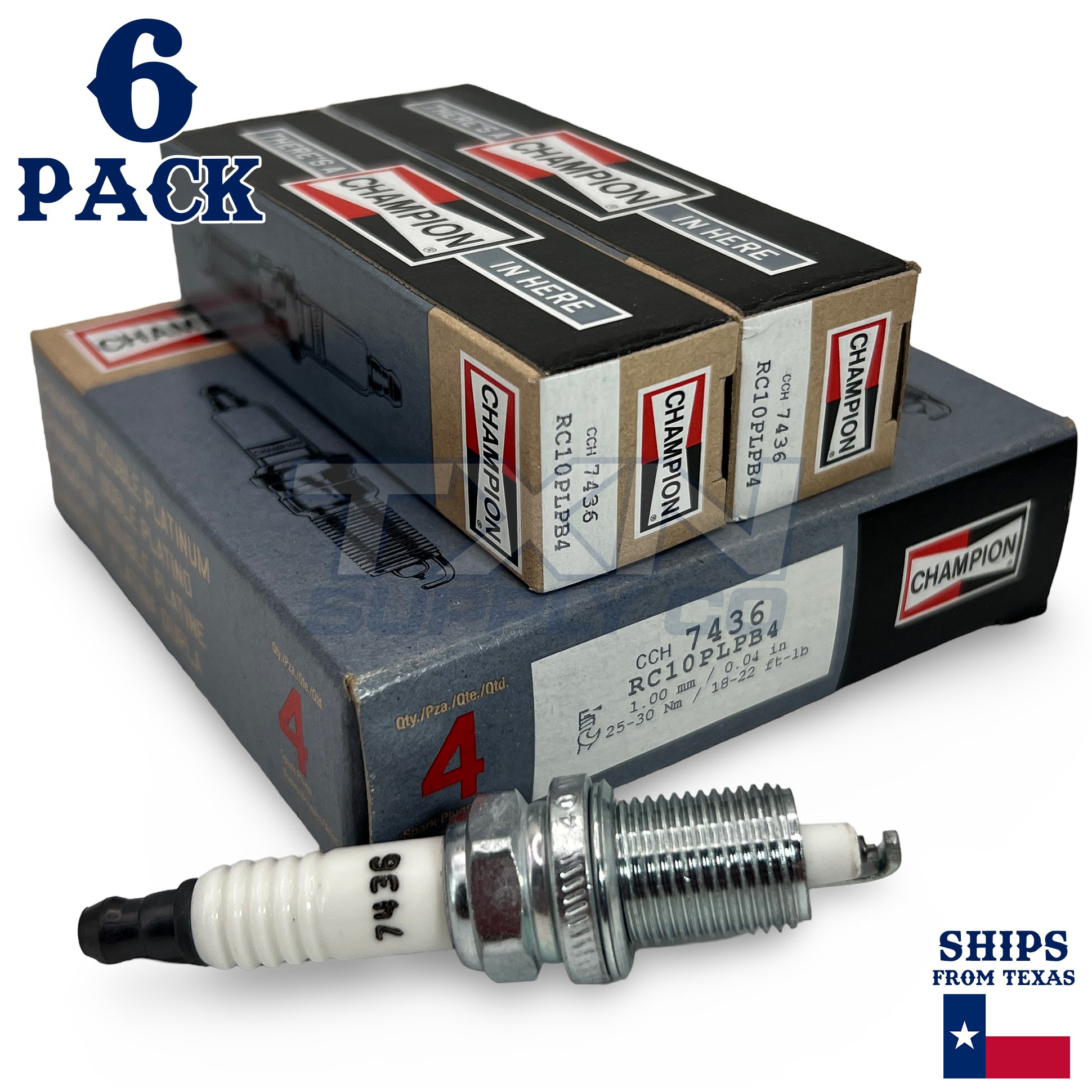 6 Pack Champion 7436 Spark Plug - For 2004-2009 Dodge Durango 3.7L